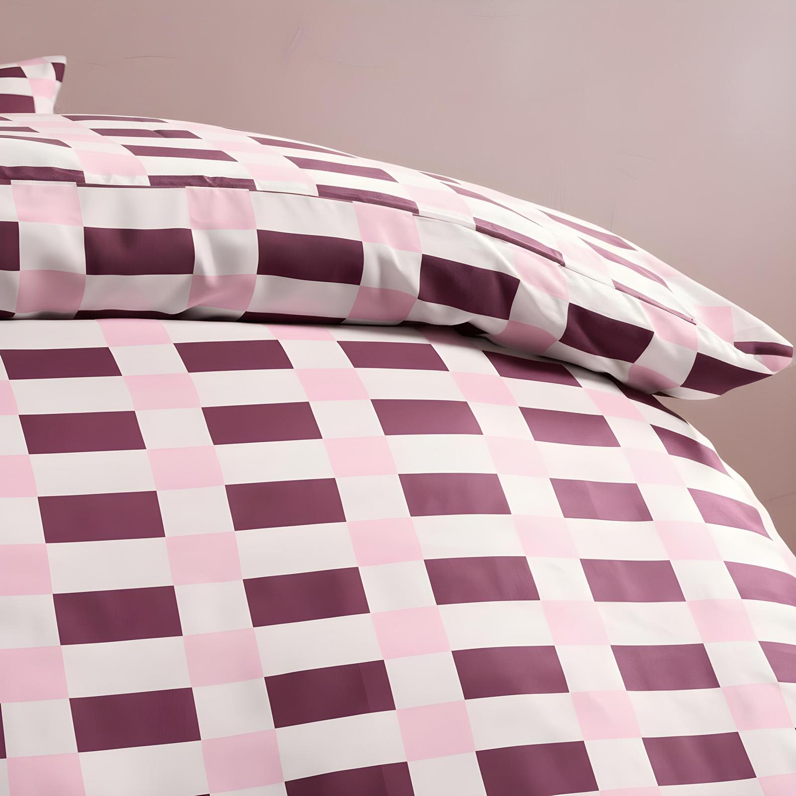 OHS Checkerboard Print Bedding Set Microfibre Duvet Cover with Pillowcase