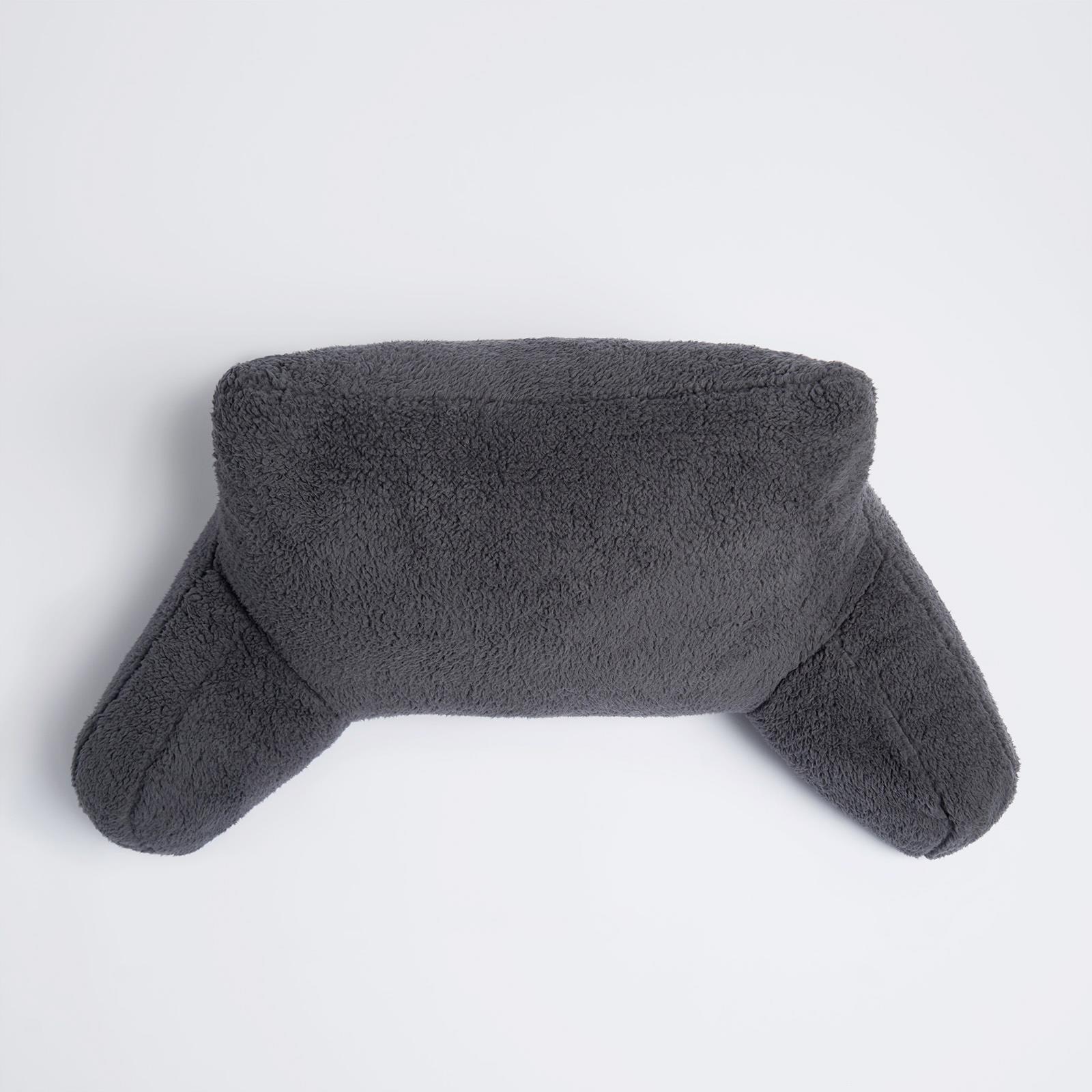 Teddy Fleece Bed Reading Cushion Pillow with Arms Lumbar Chair Back Rest Support - Picture 24 of 59