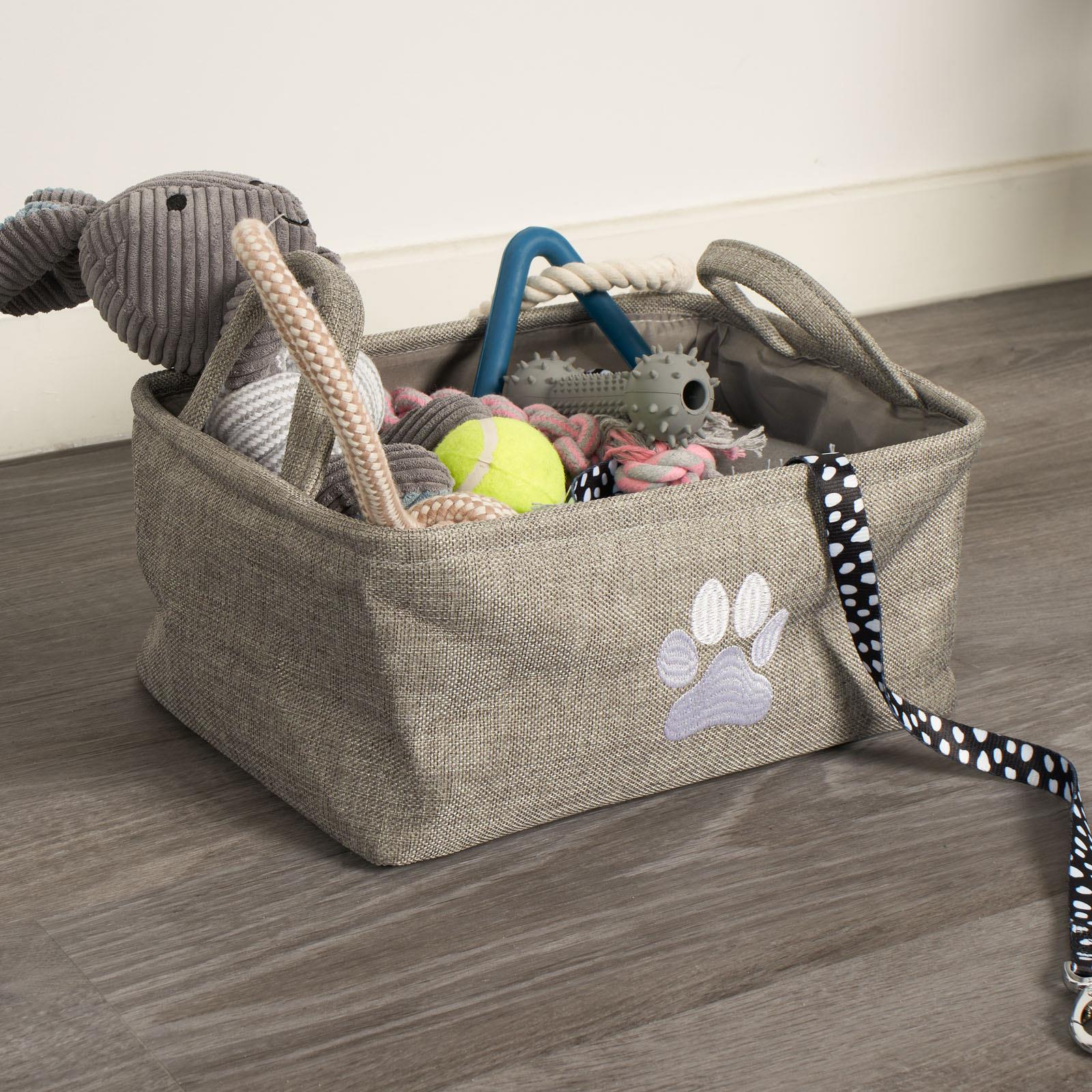Pet Storage Basket Dog Toy Box Bin Handles Collapsible New Puppy Essentials Gift