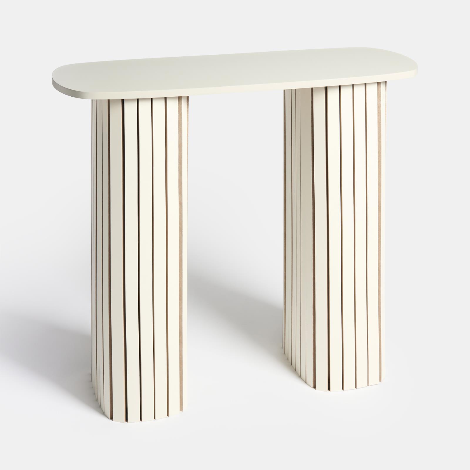 OHS Madison Console Table Ribbed Engineered Wood Entryway Display Unit Decor