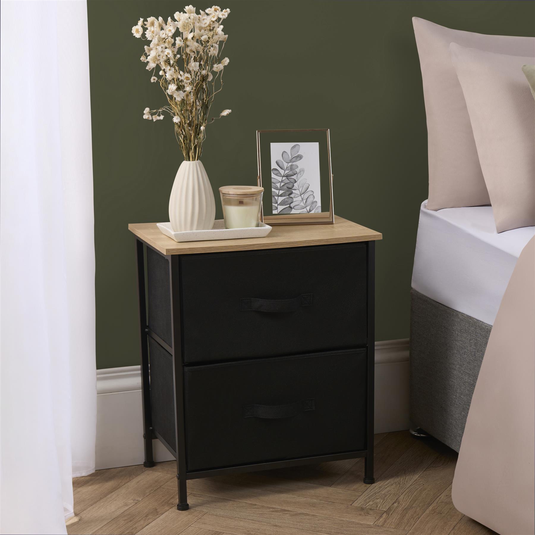 Fabric Cabinet Bedside 2/3/4 Drawers Storage Unit Clothes Shoes Home Organiser - Picture 12 of 94