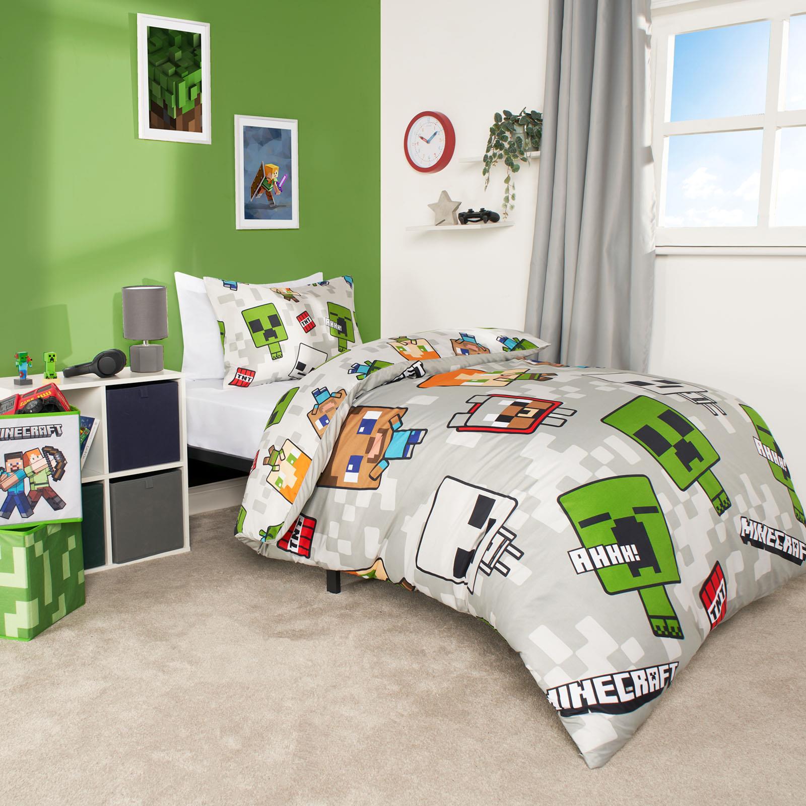 OHS x Minecraft Reversible Bedding Set Duvet Cover Pillowcase Kids