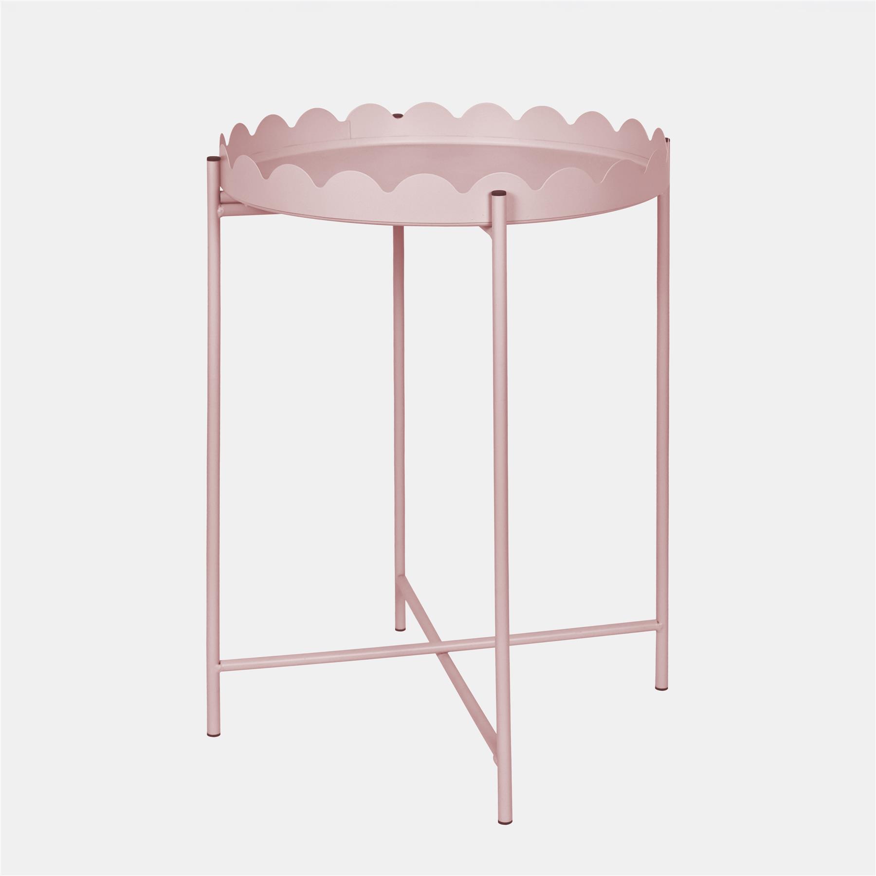 OHS Scallop Edge Side Table Coffee Tables with Metal Frame