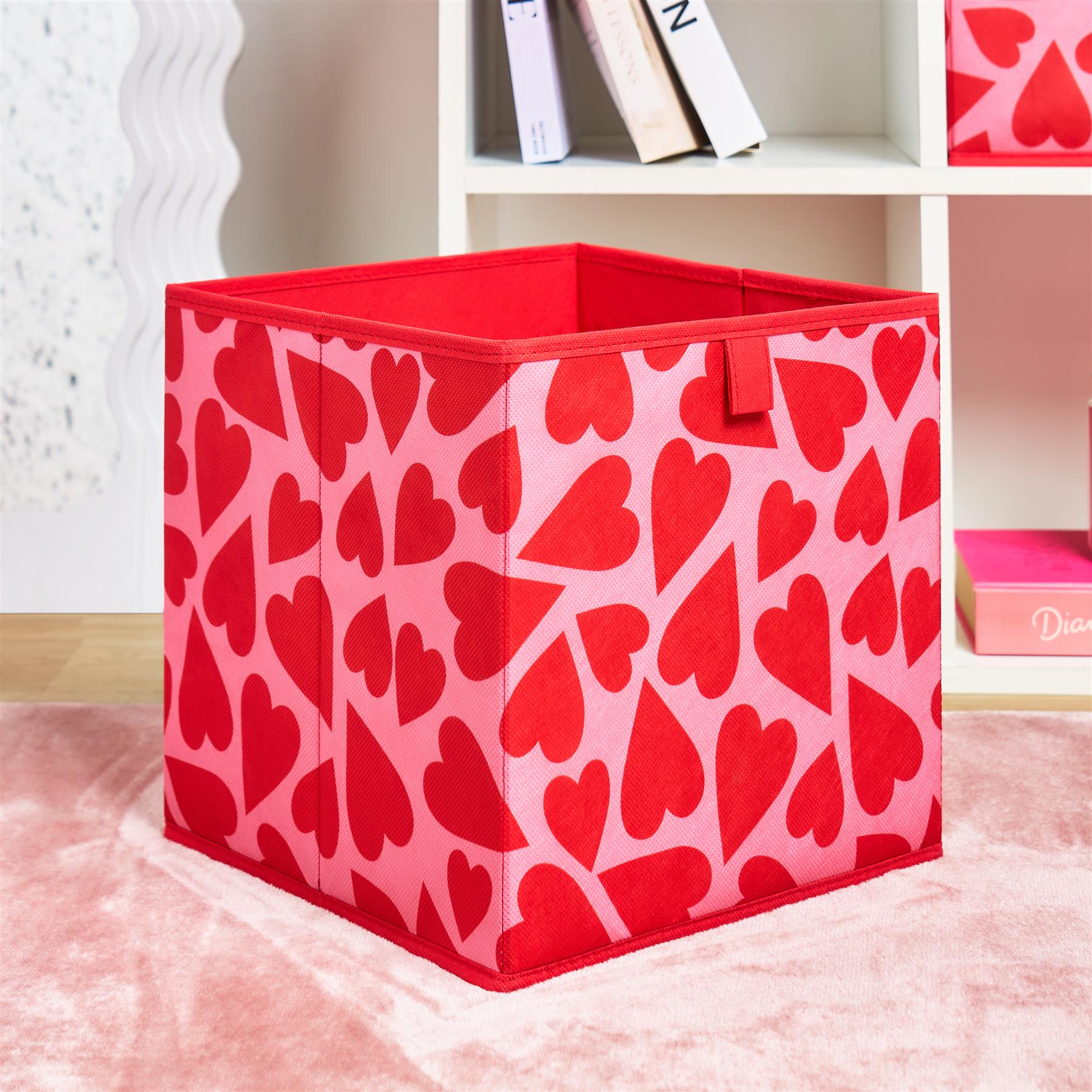 OHS Heart Storage Box 2 Pack Folding Cube Space Saving Organiser