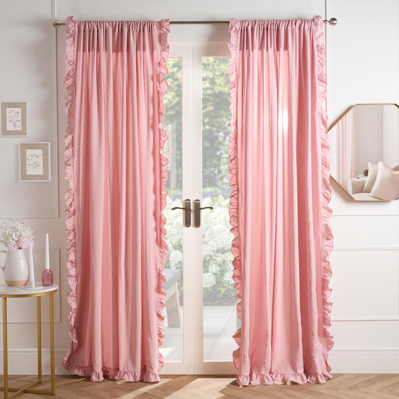 Frill Voile Net Curtains 2 Window Panels Sheer Rod Slot Top Textured Pair Set