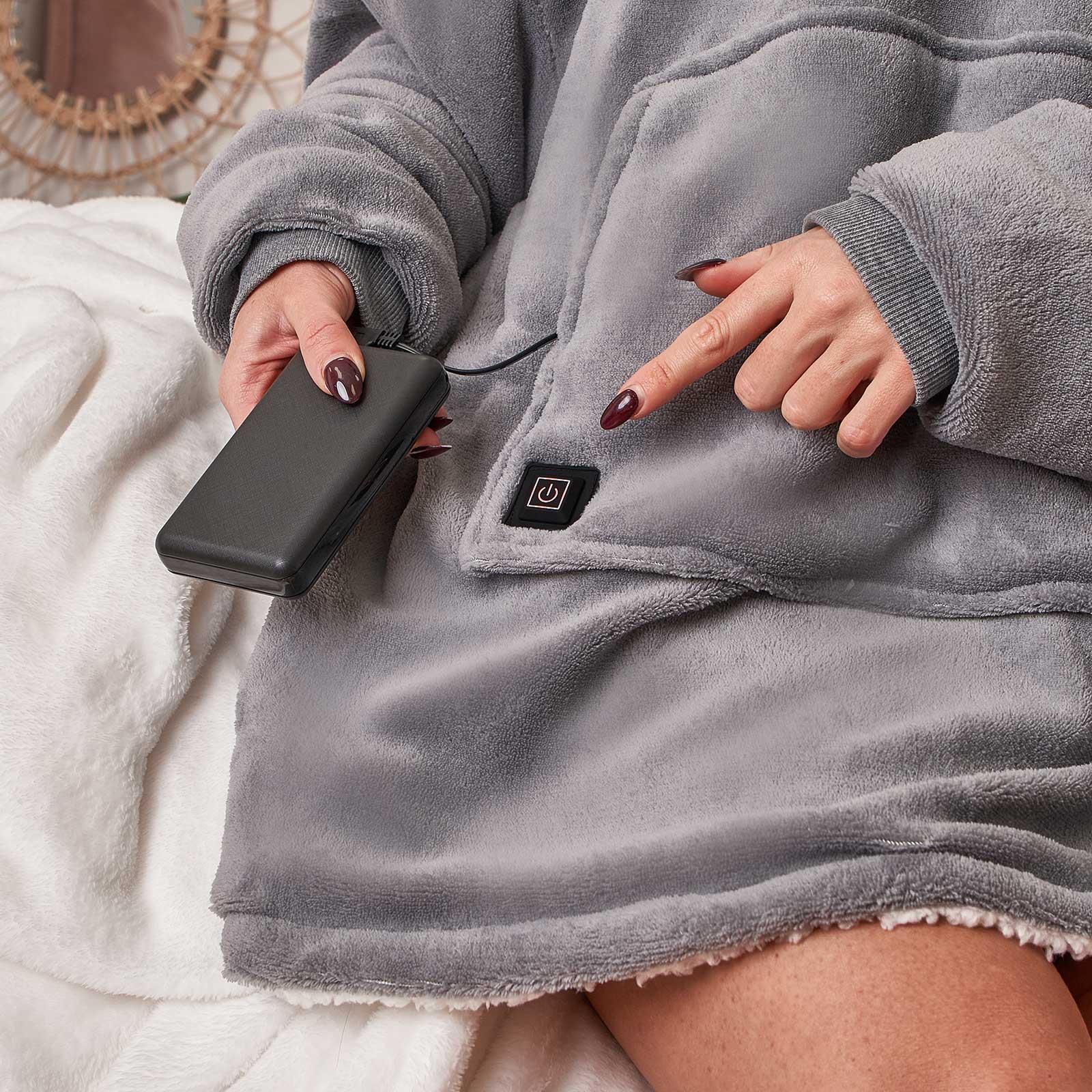 OHS Electric Heated Oversized Hoodie Blanket with Sleeves Wearable
