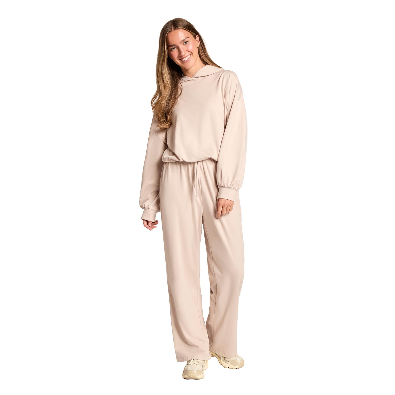 OHS Bubble Hem Co-Ord Set Hoodie Drawstring Relaxed Joggers Tracksuit Loungewear