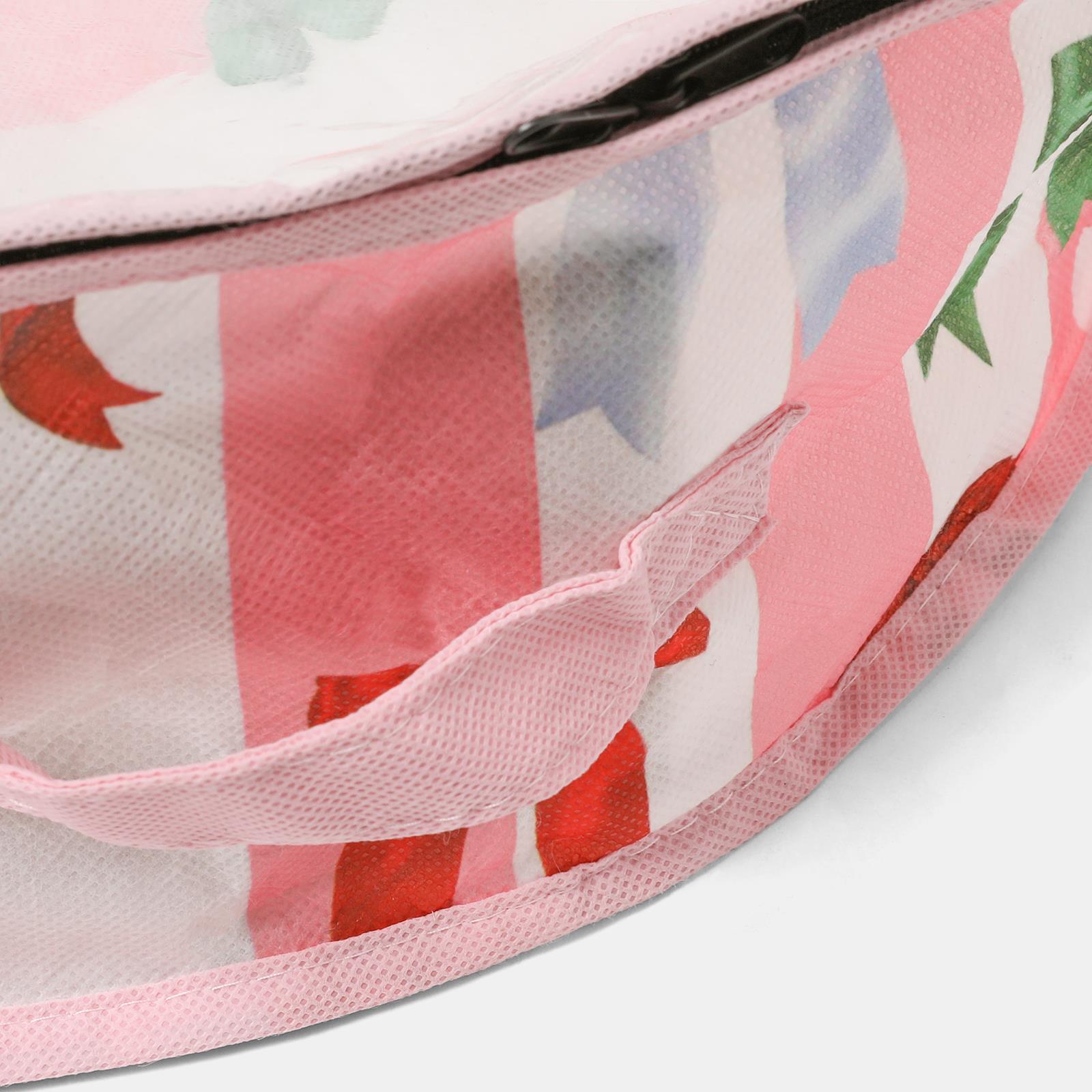 OHS Wreath Storage Bag Plain Printed Xmas Festive Decoration Holder Organiser