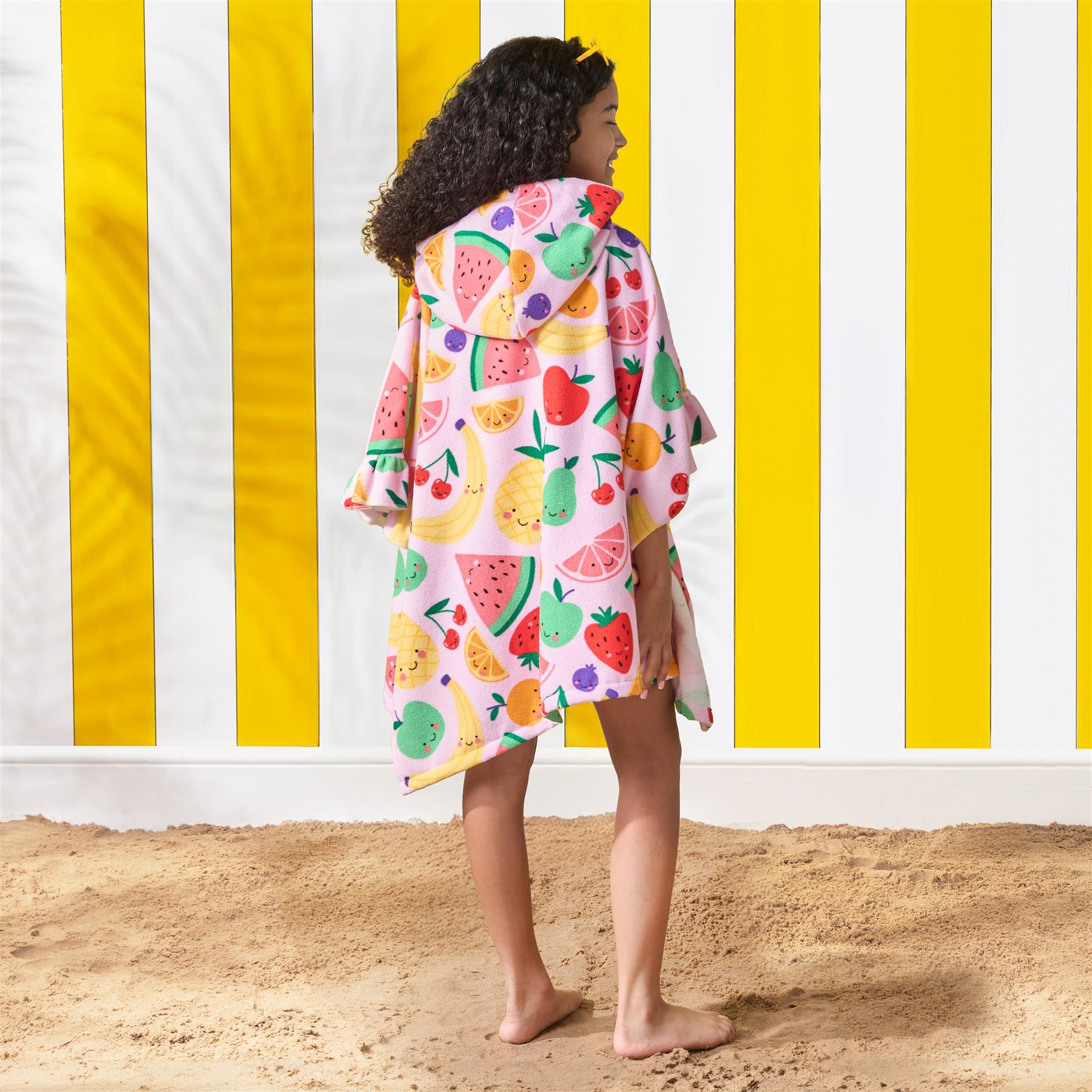 Kids Poncho Beach Towel Hooded Quick Dry Microfibre Holiday Swimming Absorbent - Picture 32 of 139