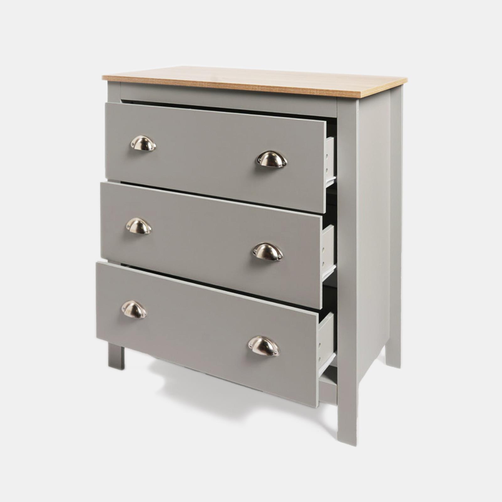 OHS Chicago Bedside Table 2/3 Drawer Hallway Cabinet Nightstand Unit Home Decor
