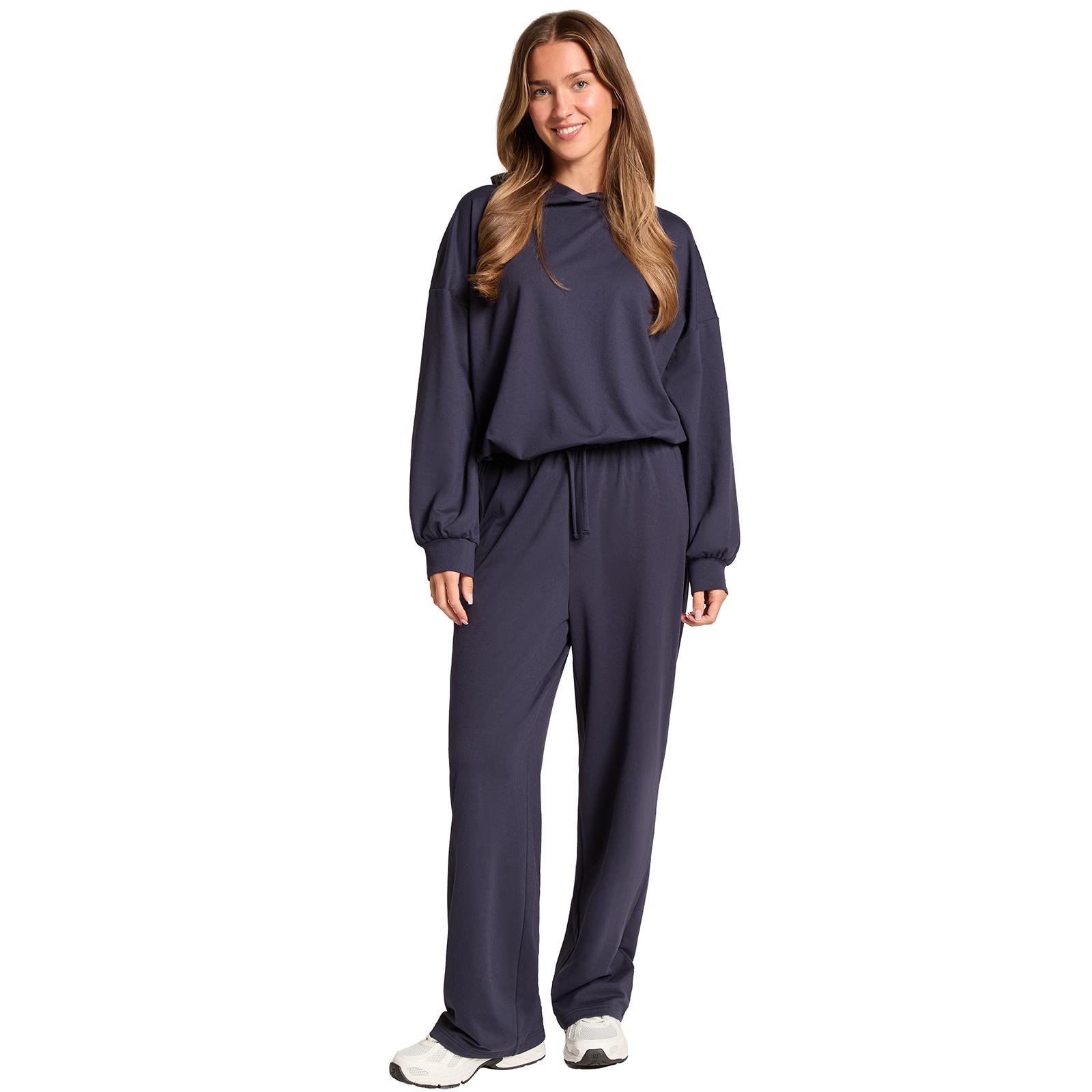 OHS Bubble Hem Co-Ord Set Hoodie Drawstring Relaxed Joggers Tracksuit Loungewear