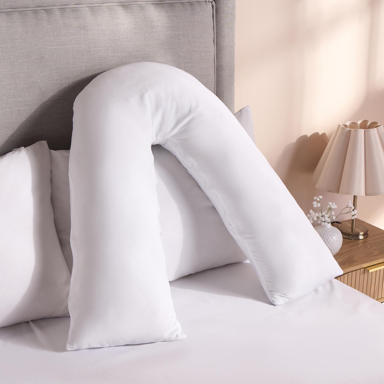 OHS Fluffy V-Shaped Pillow Filled Cushion Body Neck Support Orthopaedic