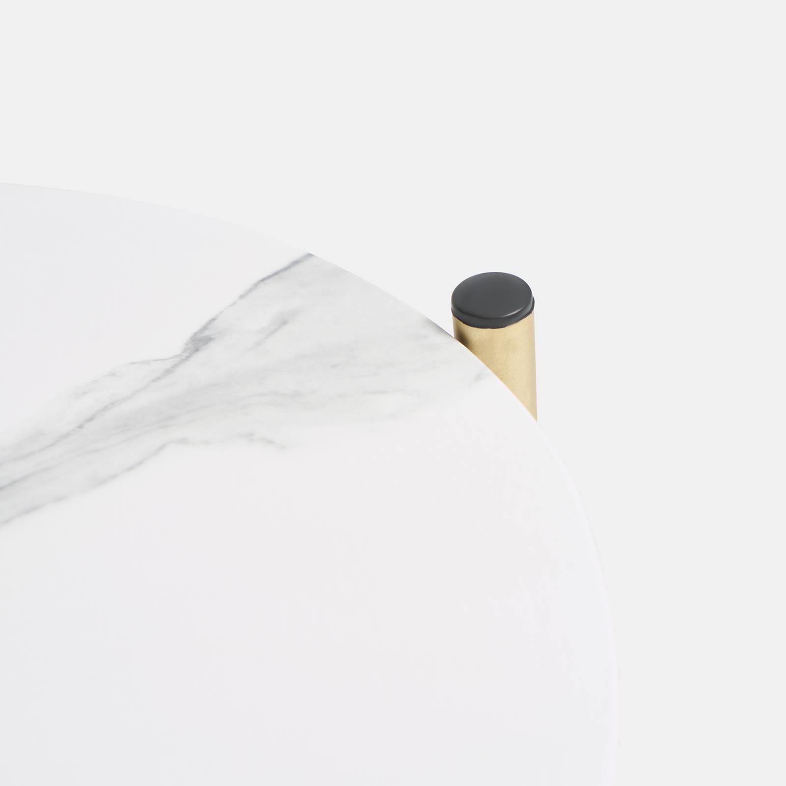 OHS Round Side Table Coffee End Tables with Metal Frame Decorative Nightstand