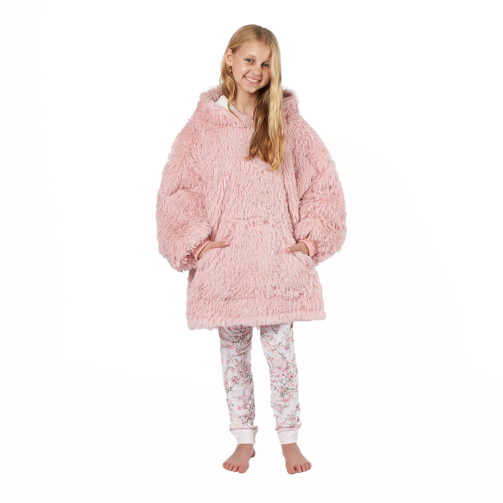 Kids Hoodie Blanket Oversized Sherpa Fleece Jumper Sweatshirt Soft Warm Throw - Picture 19 of 169
