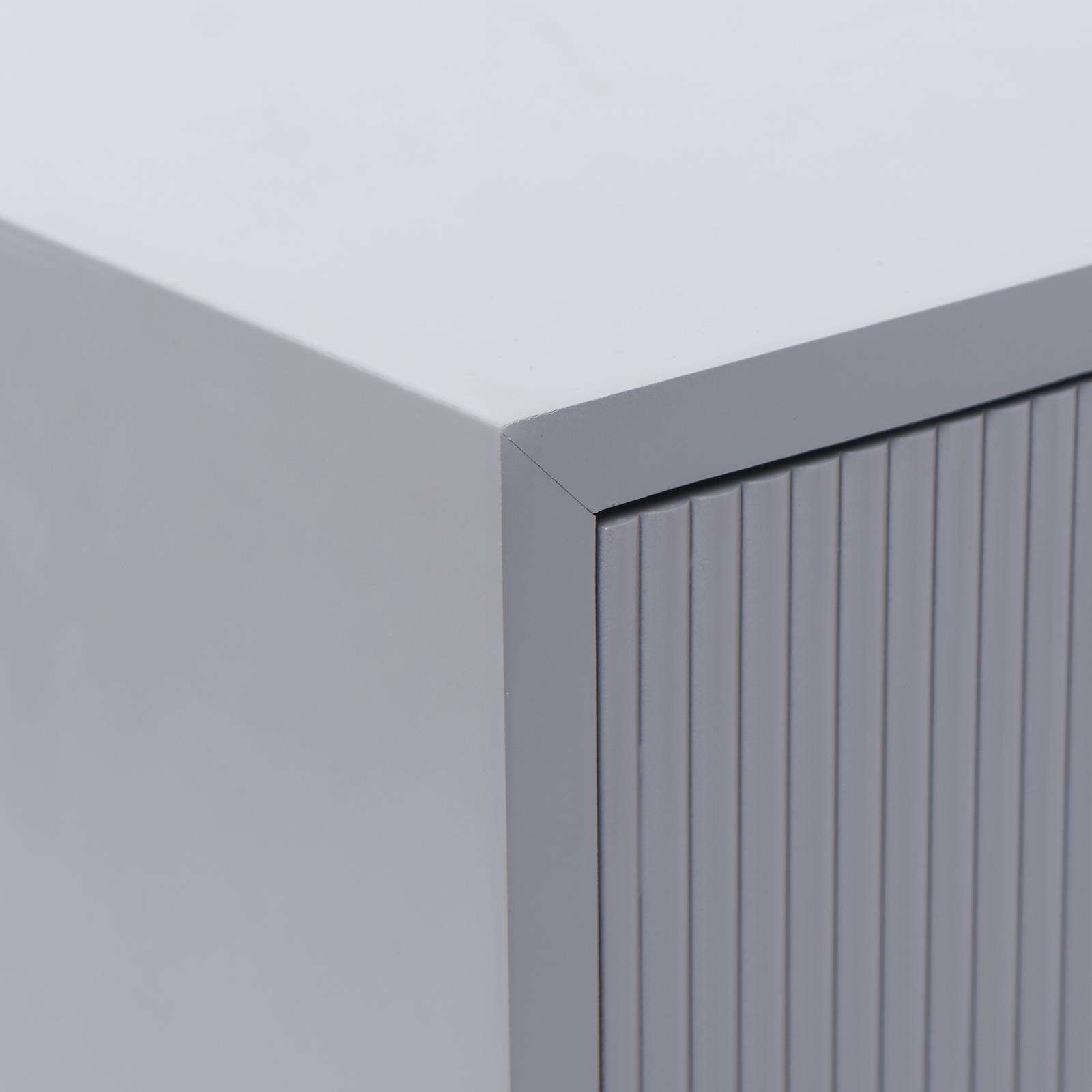Ribbed Bedside Table Modern Bedroom 3/4 Draw Office Nightstand Living Room Unit - Picture 24 of 71