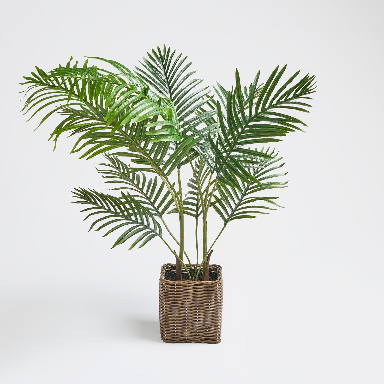 OHS Artificial Tree Plant Foliage in Basket Pot Palm Olive Leaves Tabletop Decor