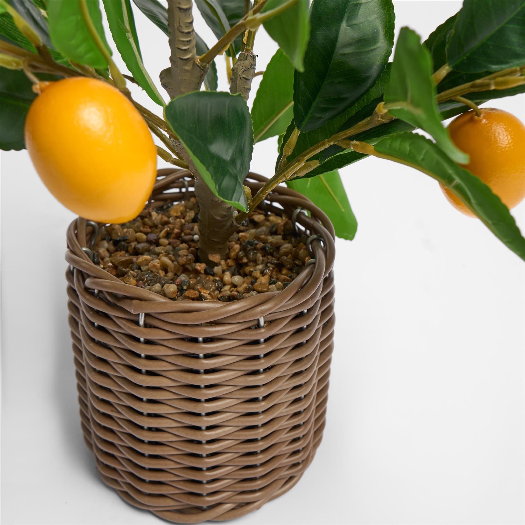 OHS Artificial Tree Plant Foliage in Basket Pot Palm Olive Leaves Tabletop Decor
