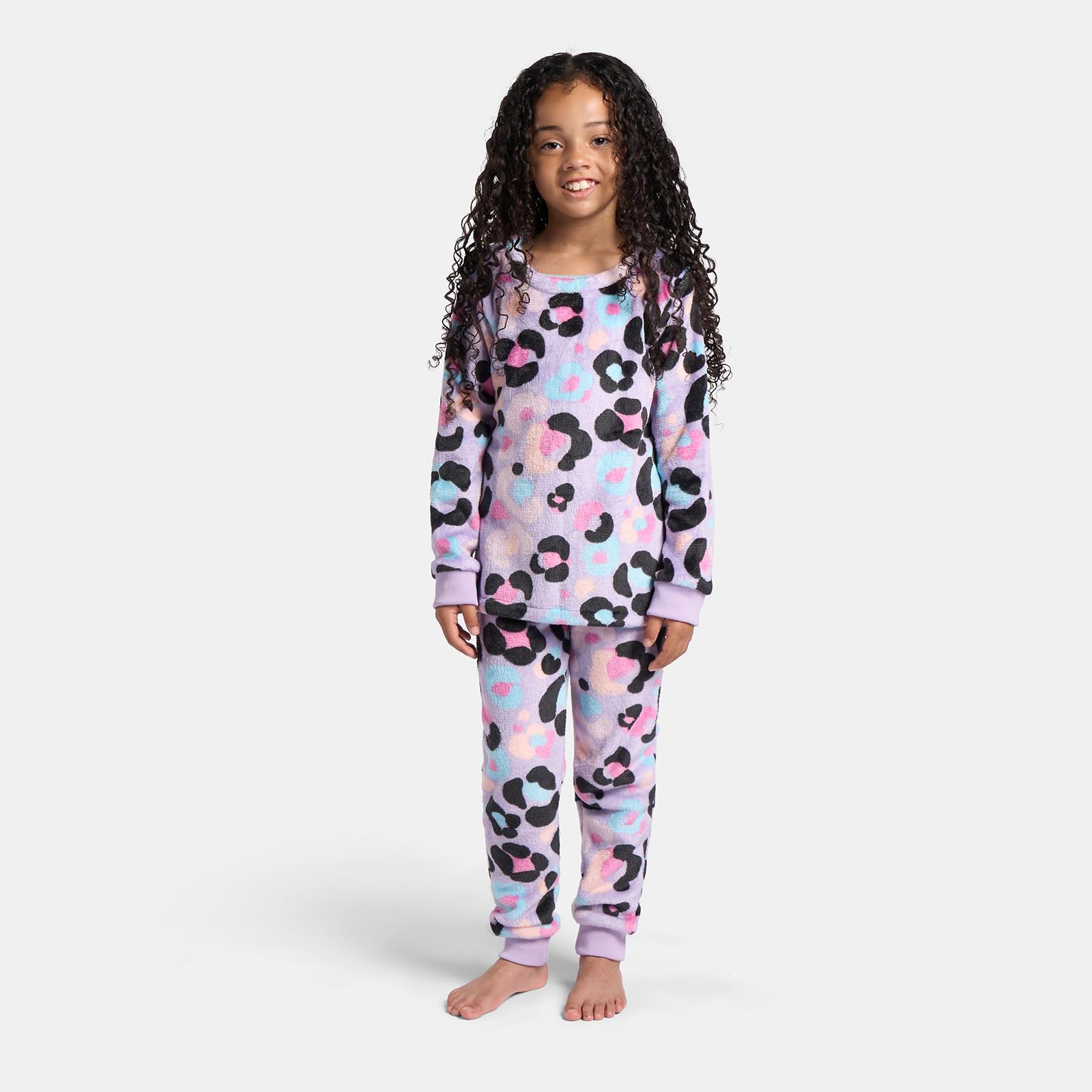 OHS Print Pyjama Set Pull Over Soft Fleece Kids Winter Loungewear Nightwear