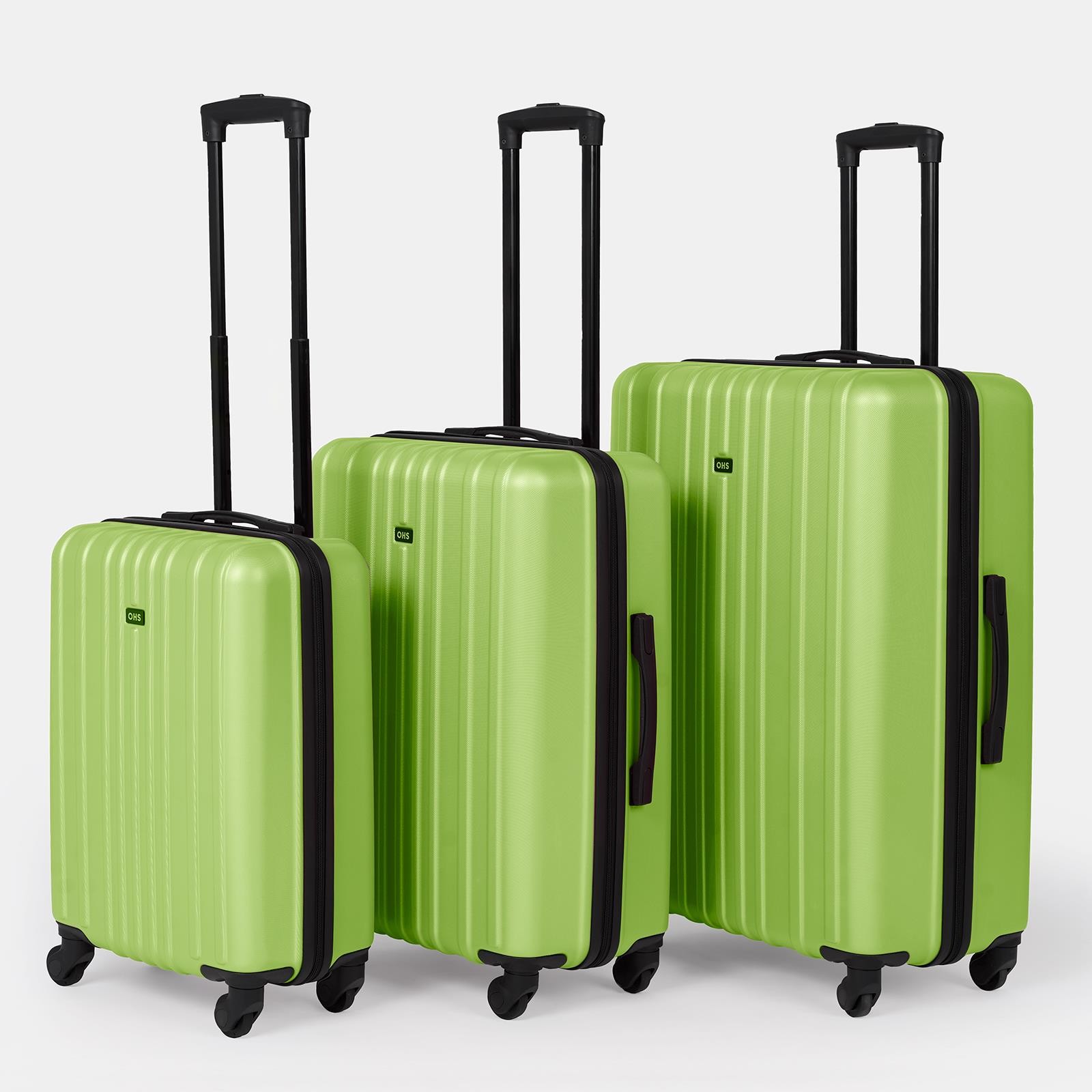 OHS Hard Shell Suitcase Luggage Set Travel ABS 4 Wheels Trolley Cabin Carry-On