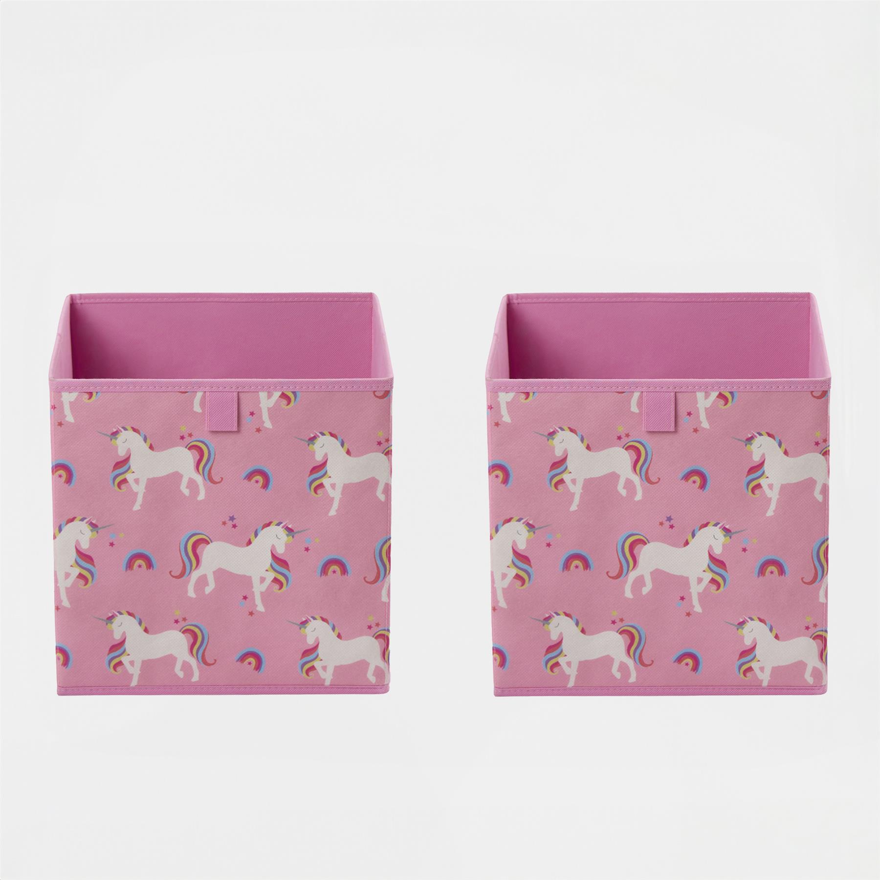 Storage Cube Boxes Unicorn 2/4 Pack Folding Space Saving Shoe Toy Cube Tidy Set