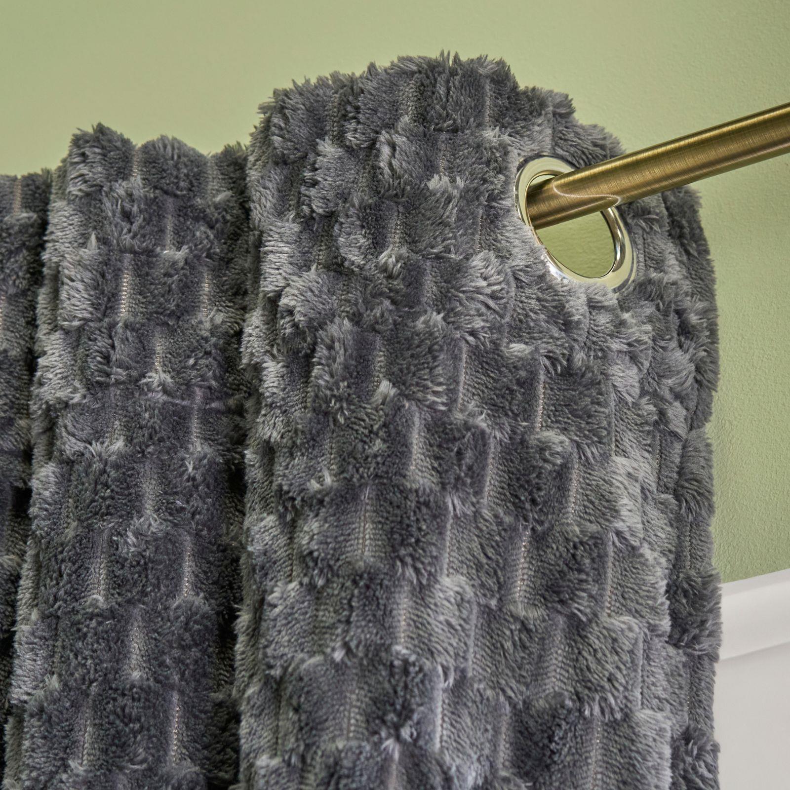 OHS Waffle Fleece Curtains Thermal Insulated Eyelet Blackout