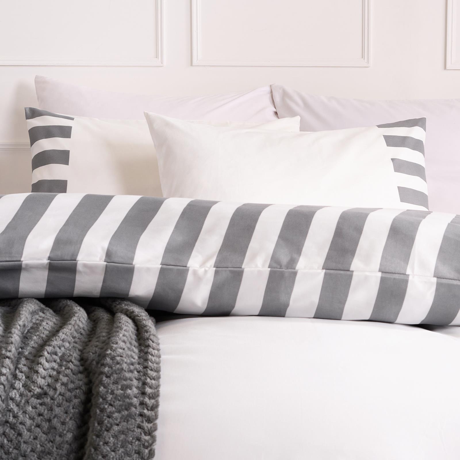 OHS Stripe Edge Bedding Set Microfibre Duvet Cover with Pillowcase