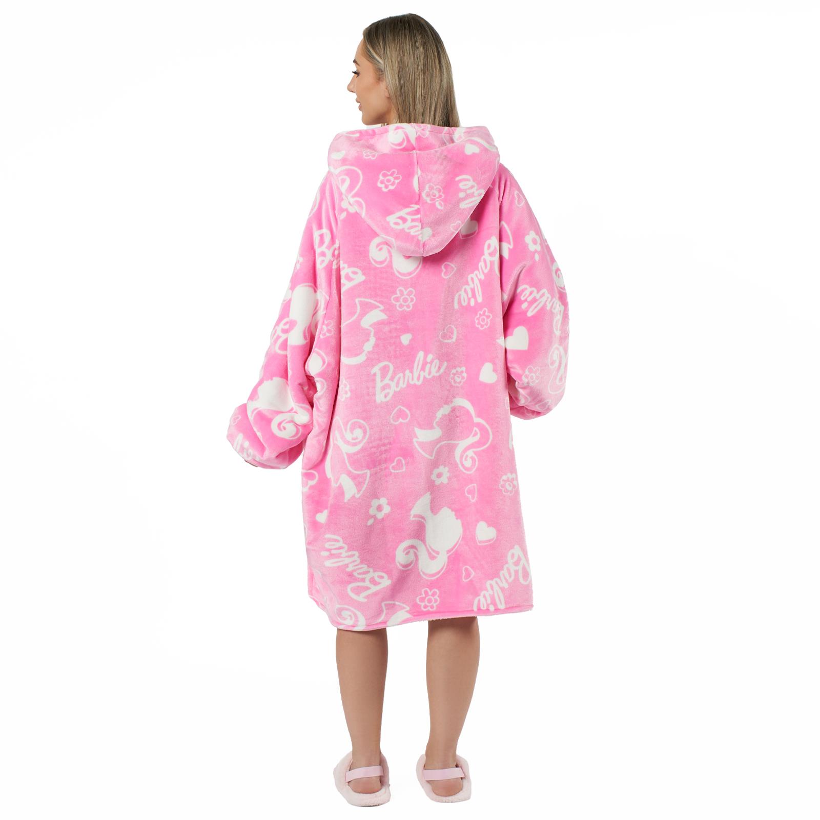 Barbie Hoodie Blanket Oversized Fleece Warm Wearable Throw Jumper Sweatshirt