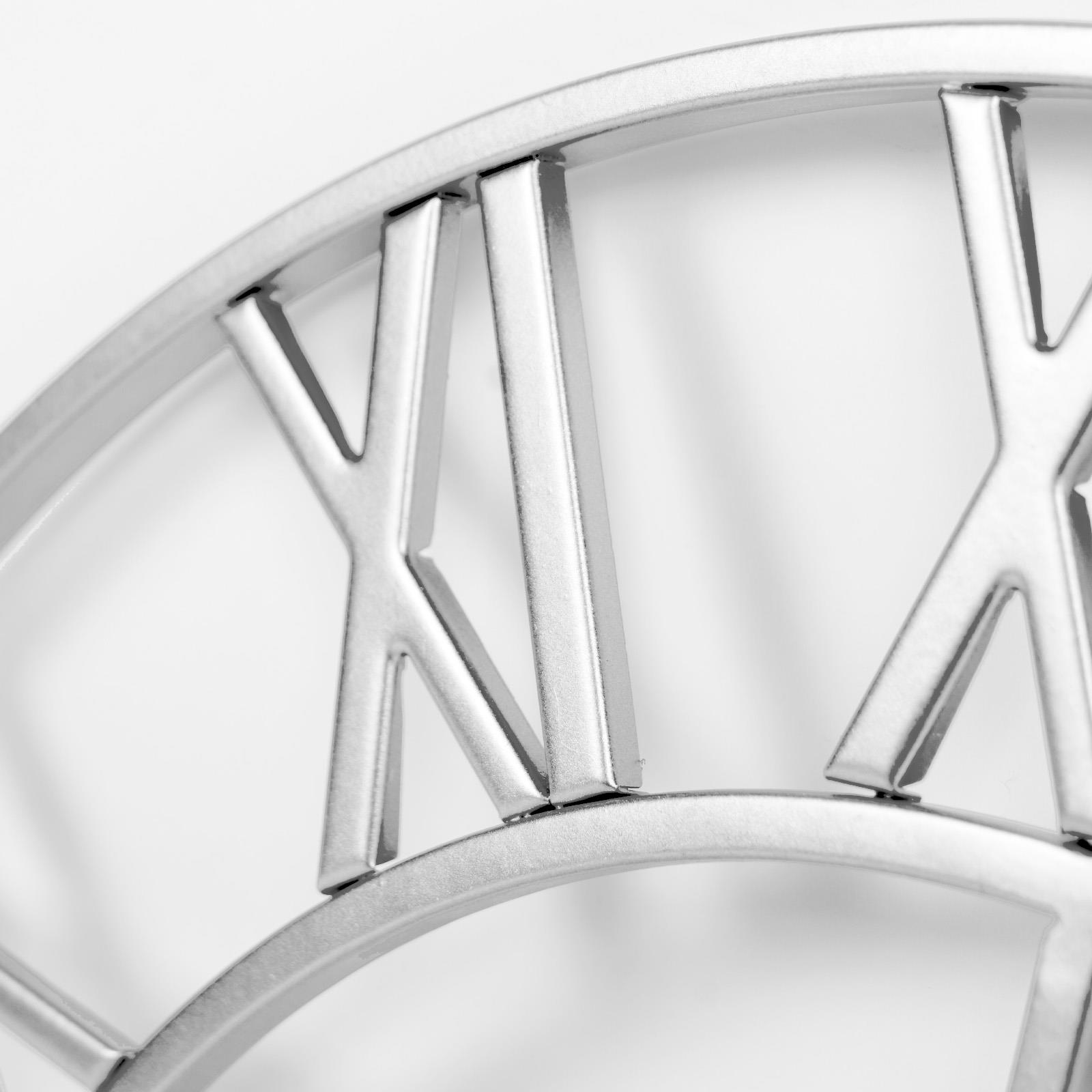 Large Wall Clock Roman Numerals Skeleton Big Open Round Face Living Room Kitchen - Picture 21 of 23