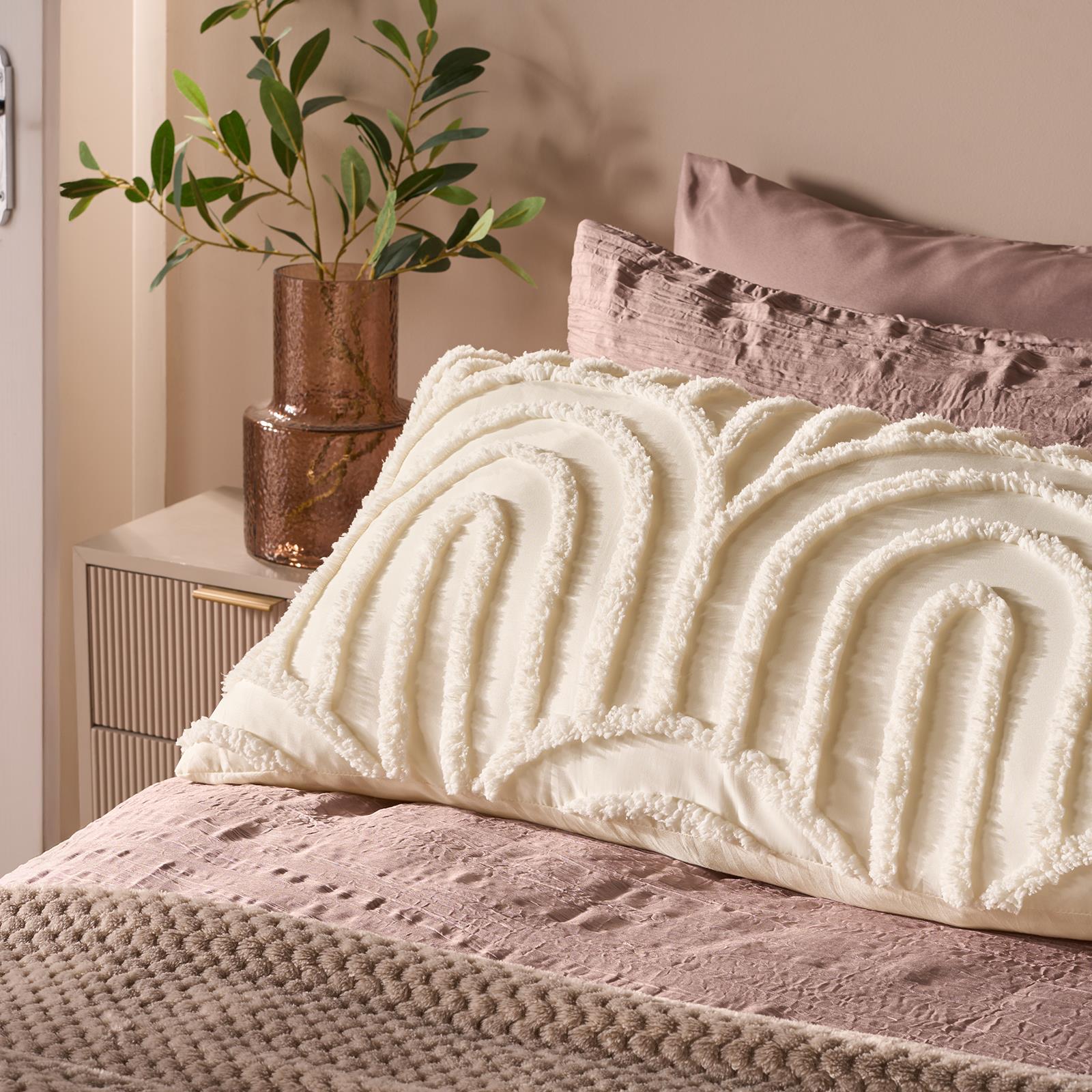 OHS Tufted Arches Bolster Cushion Fleece Soft Maternity Support Filled Pillow