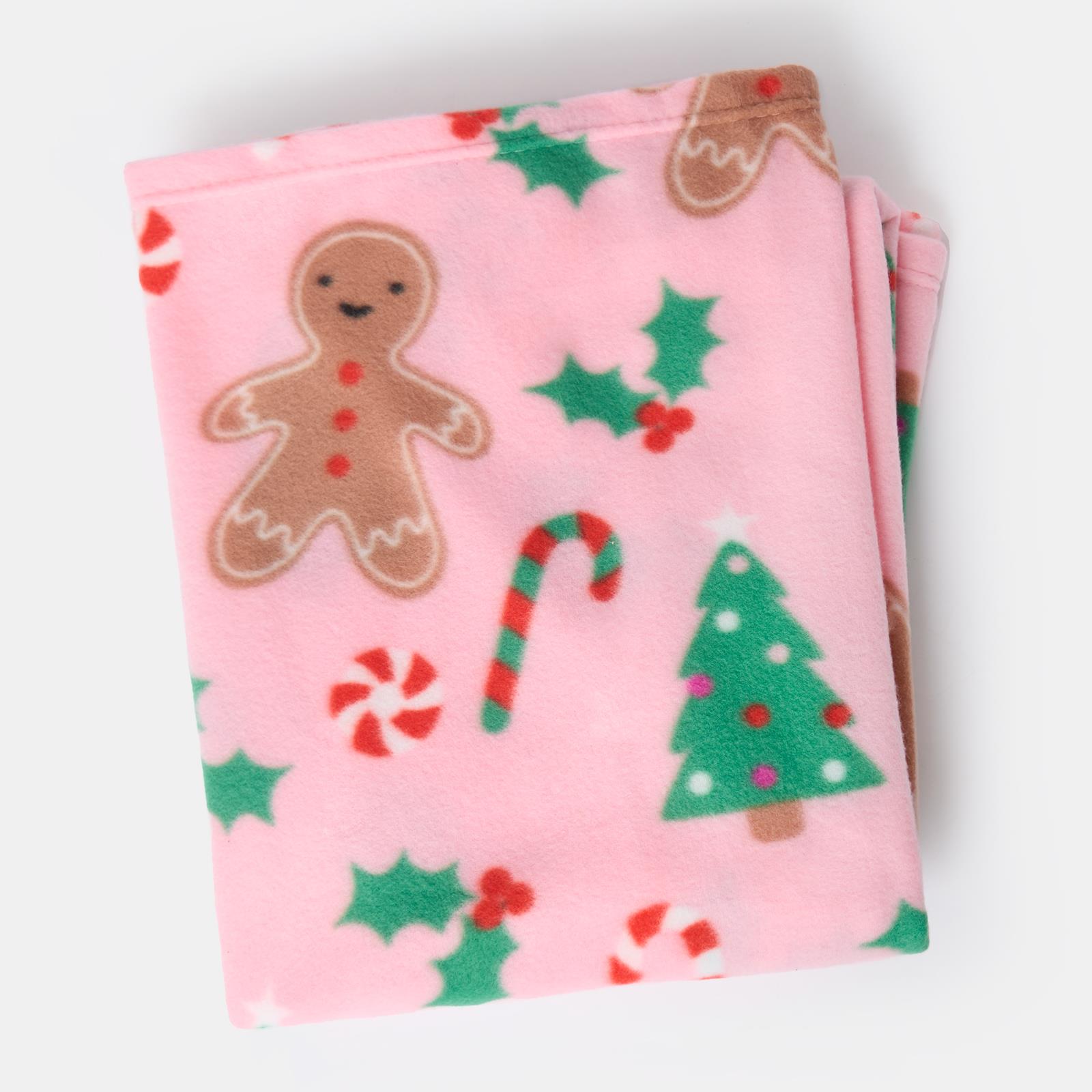 OHS Xmas Throw Blanket Gingerbread Man Soft Warm Travel Foldable Blanket