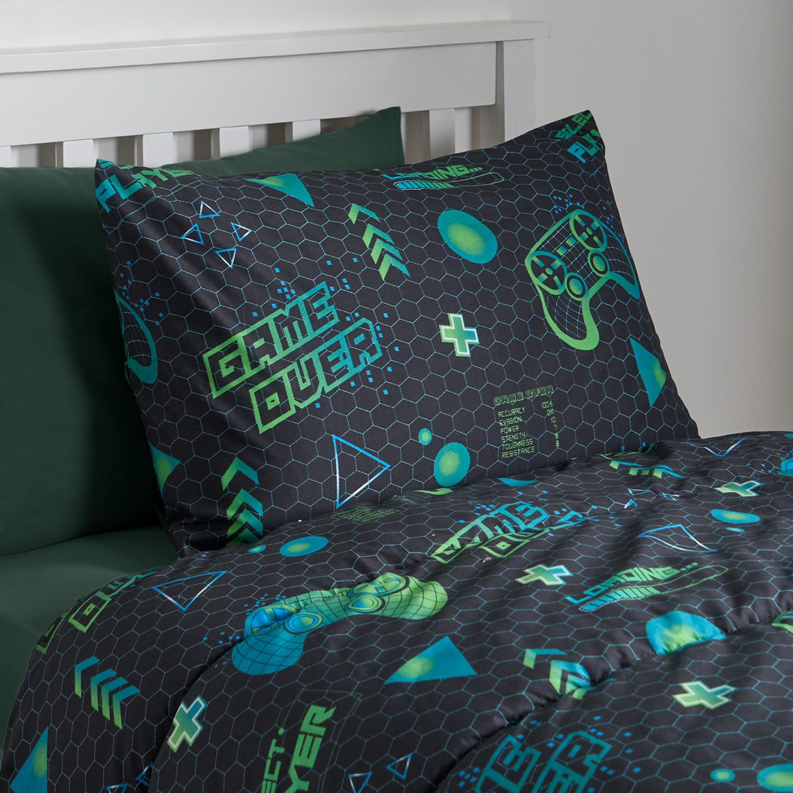 OHS Coverless 10.5 Tog Kids Gaming Duvet Pillowcase Quilt Bedding Set