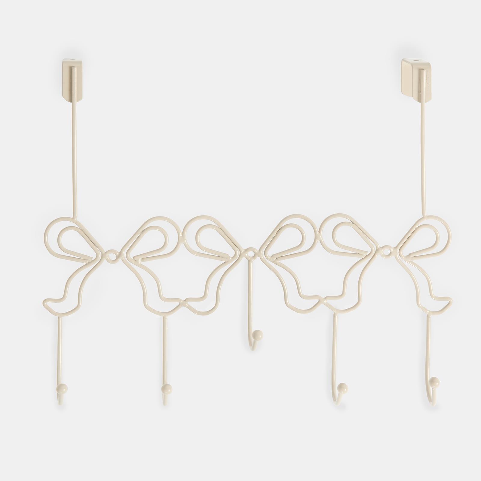 OHS Bows Over the Door Hook Hanger 5 Hooks Metal Coats Towel Rack