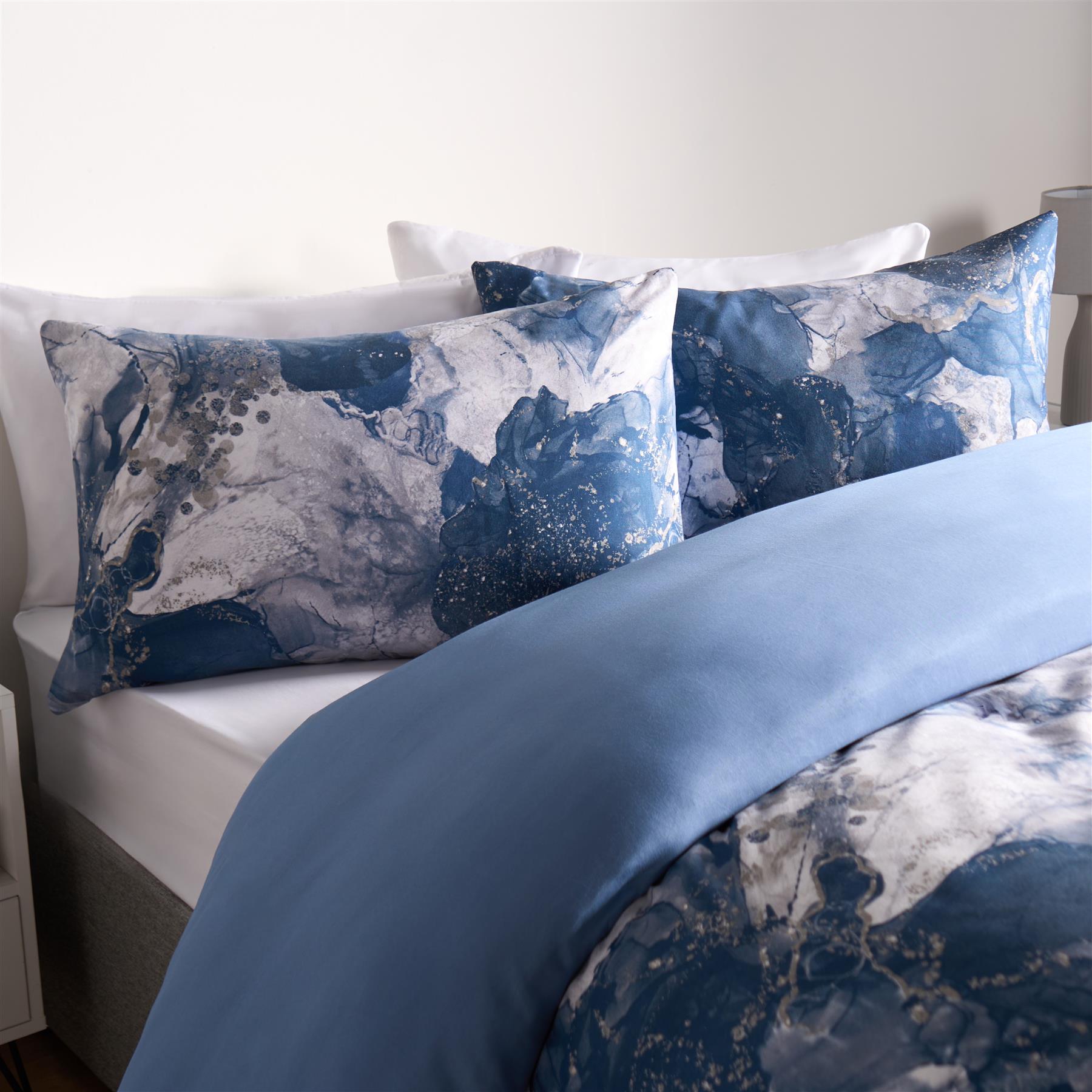OHS Marble Bedding Set Reversible Duvet Cover with Pillowcase Single Double King