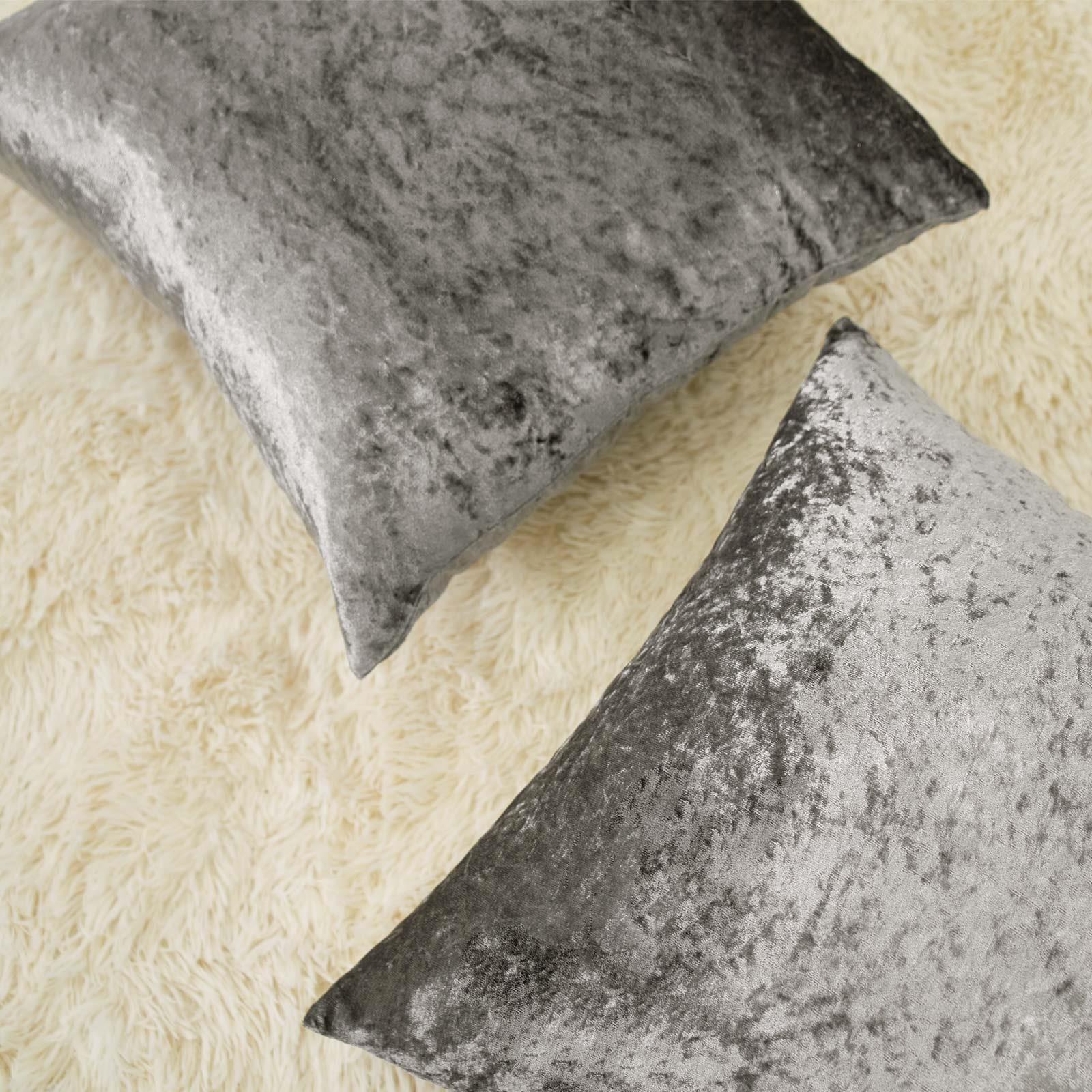 Sienna Cushion Covers Crushed Velvet Luxury Pack of Filled Insert Pad, 45 x 45cm
