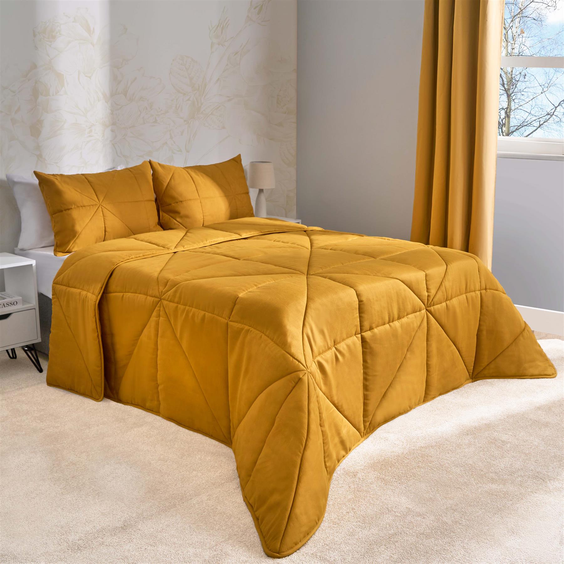 Coverless Duvet Geo Quilted 7.5 TOG Bedding Pillowcase Bed Set Double King Size - Picture 16 of 22
