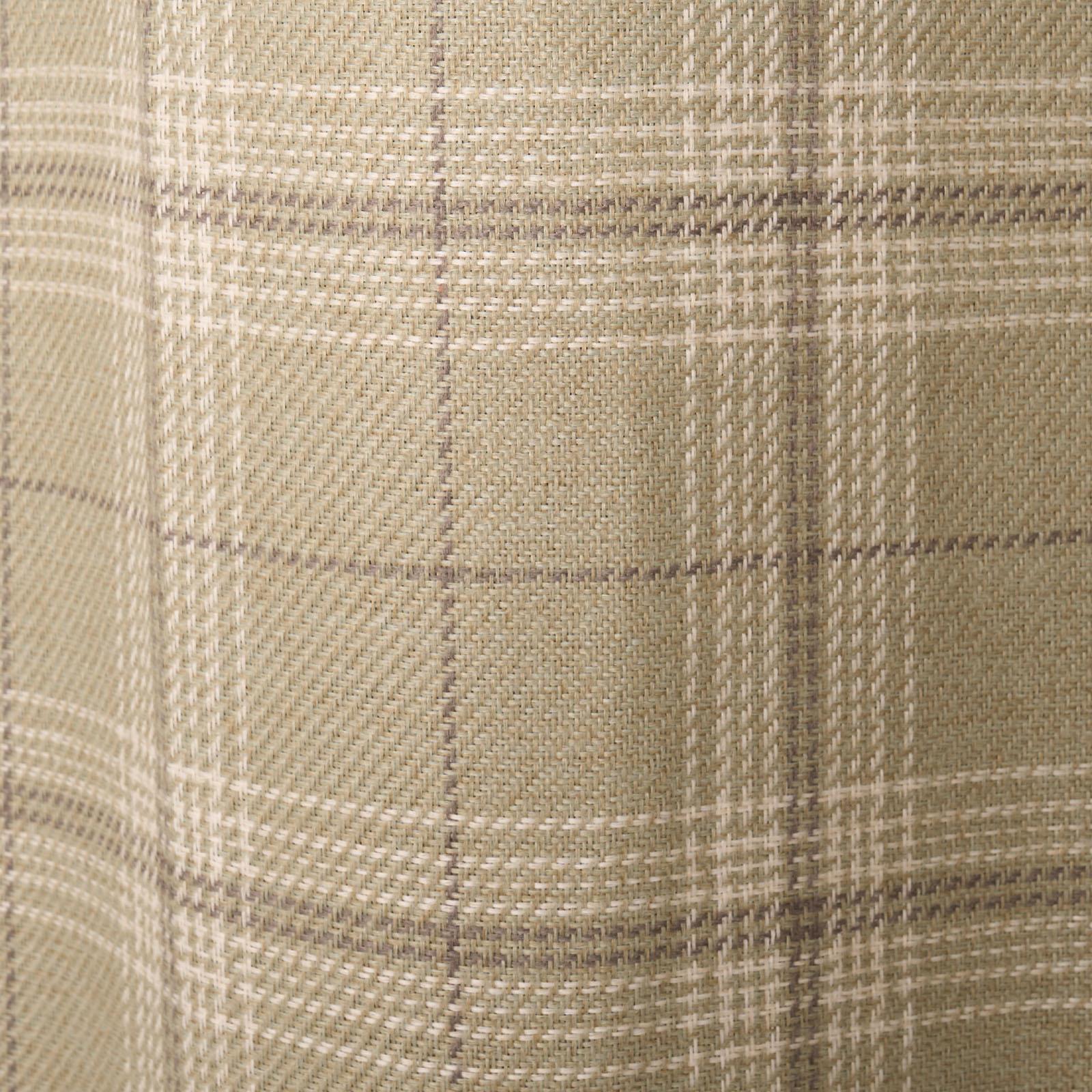 OHS Check Eyelet Curtains Pair Thermal Ring Top Textured Woven Ready Made