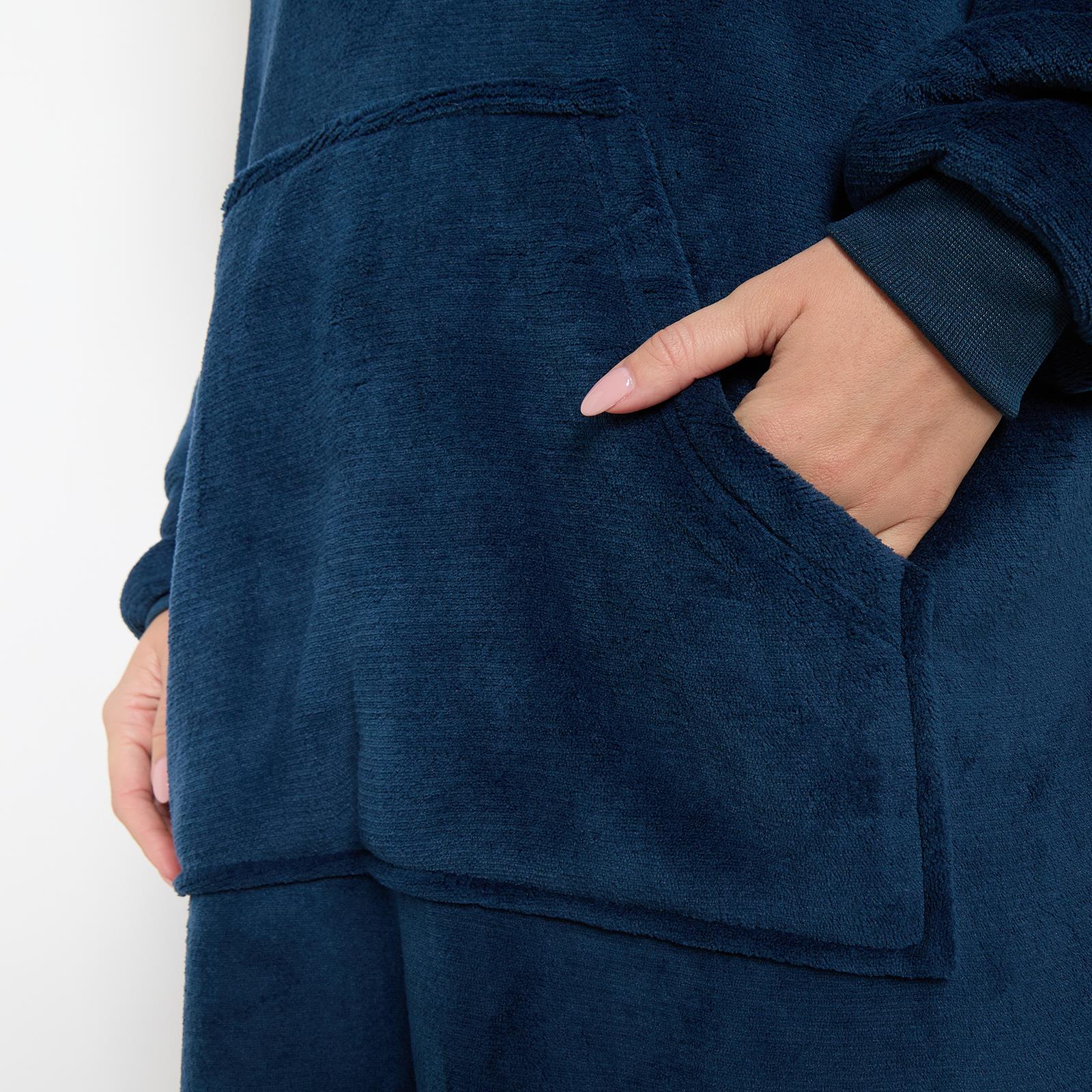 OHS Extra Long Hoodie Blanket Oversized Soft Sherpa Fleece Giant Sweatshirt