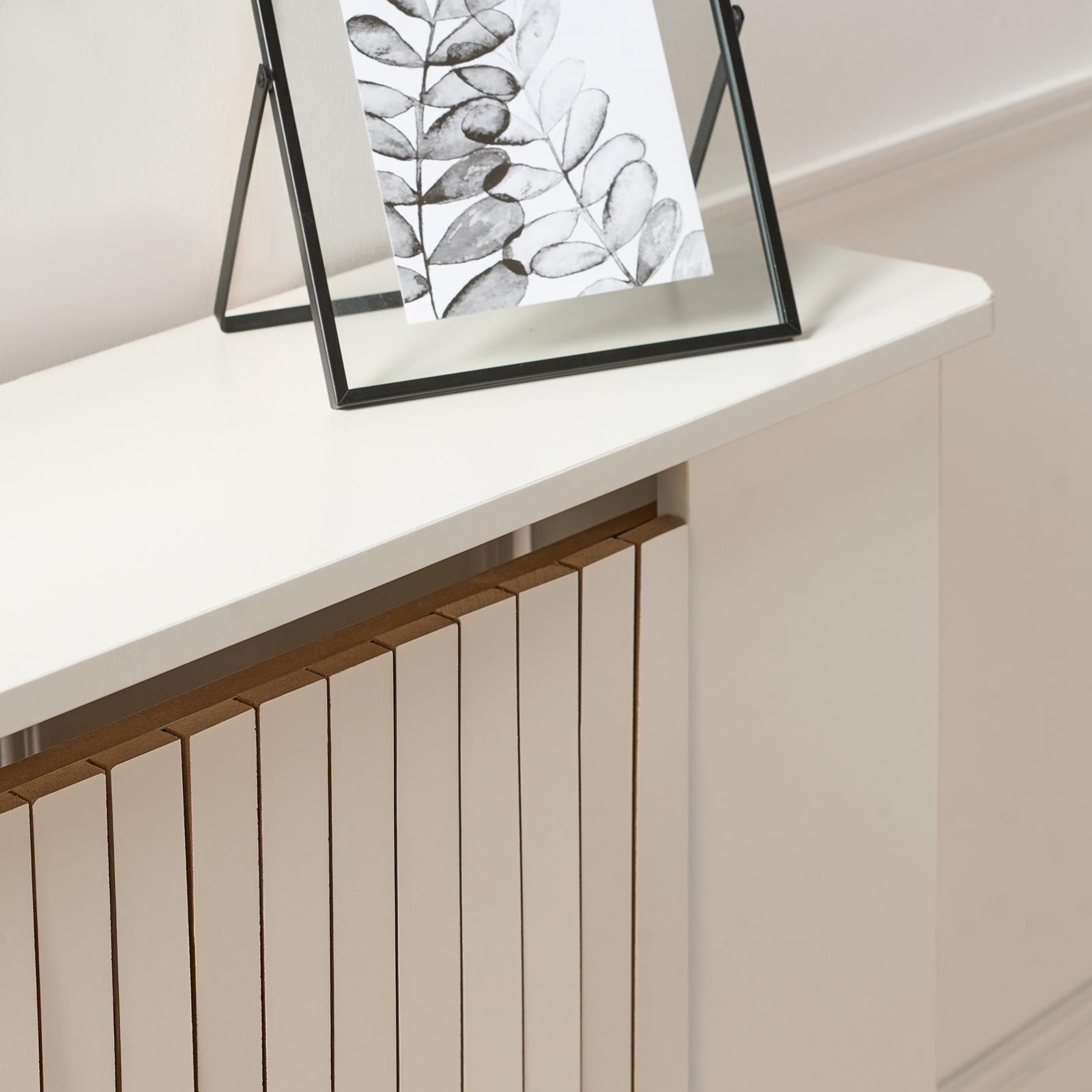 OHS Ribbed Radiator Cover Slatted Engineered Wood Side Board S M L Cabinet Shelf