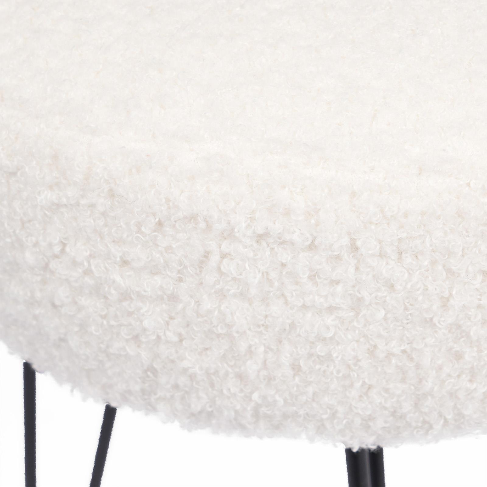 Stool Boucle Fleece Chair Dressing Table Vanity Seat Pouffe Home Spa Foot Rest