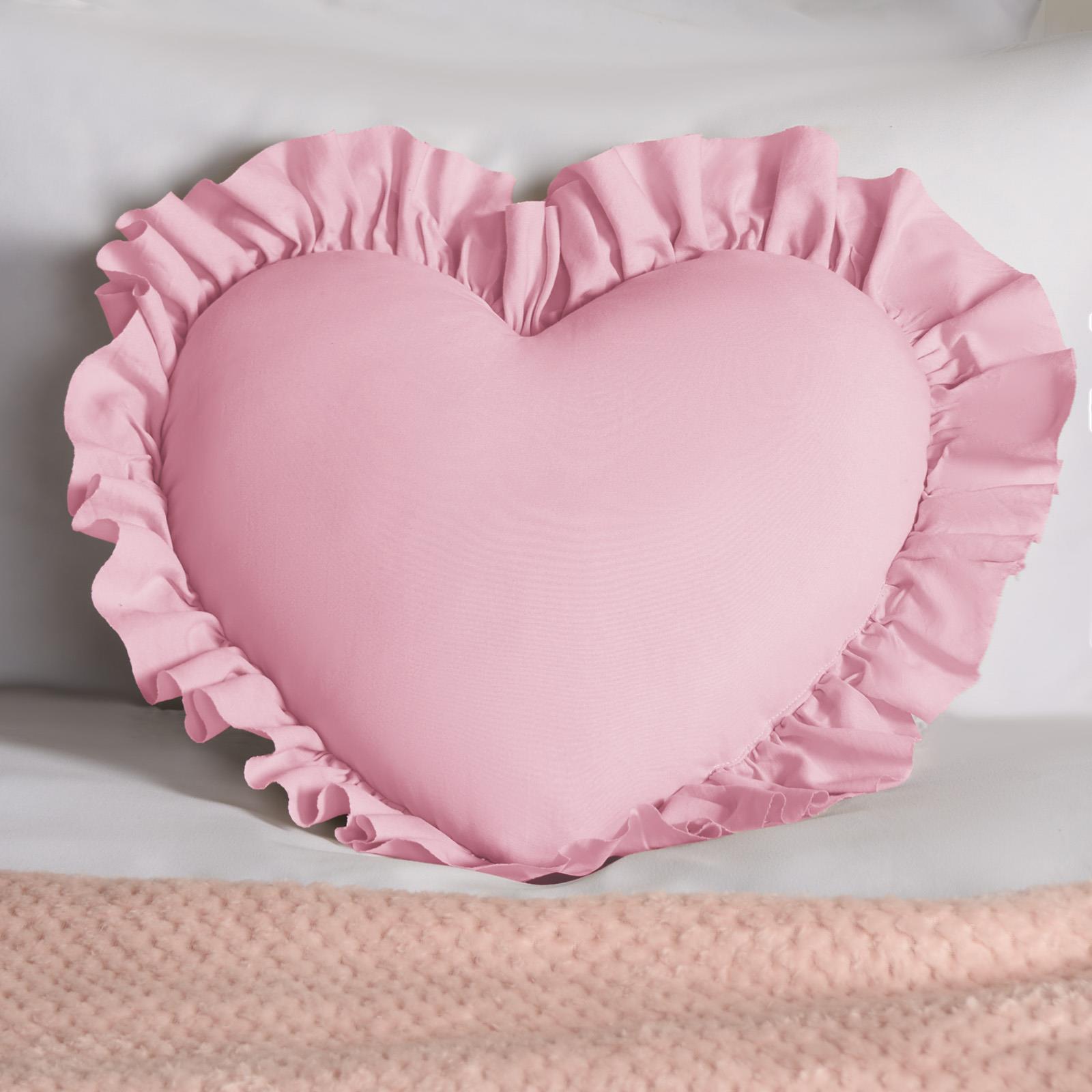 Heart Filled Cushion Plump Bedroom Scatter Pillow Valentines Frill Chair Sofa