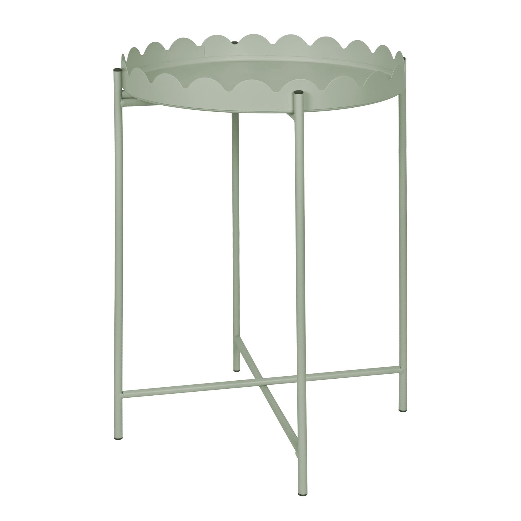 OHS Scallop Edge Side Table Coffee Tables with Metal Frame