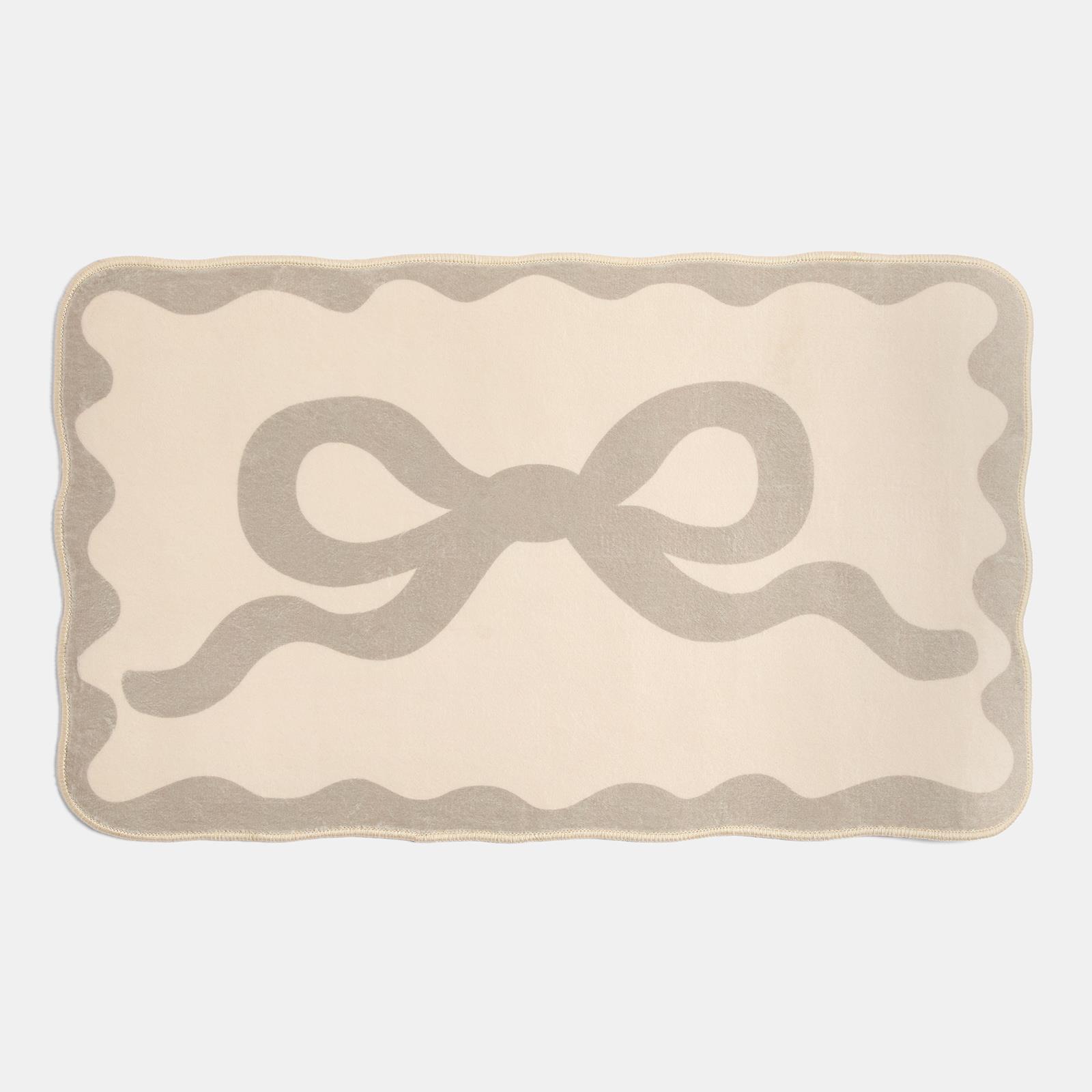 OHS Bows Bath Mat Soft Velvet Quick Dry Non-Slip Bathroom Shower Rug