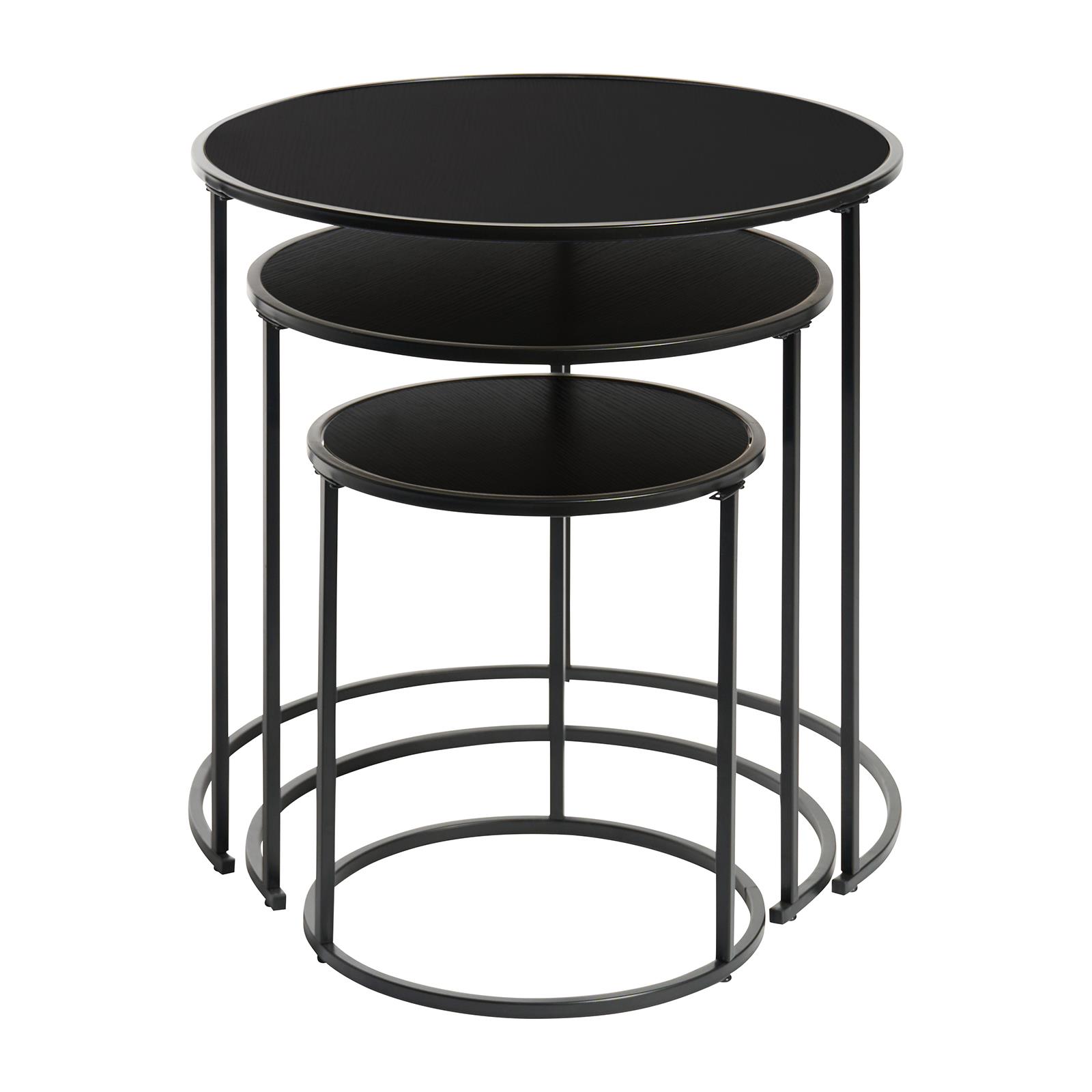 OHS Manhattan Nesting Table Stacking Coffee Side Wooden Effect Tables Set of 2/3