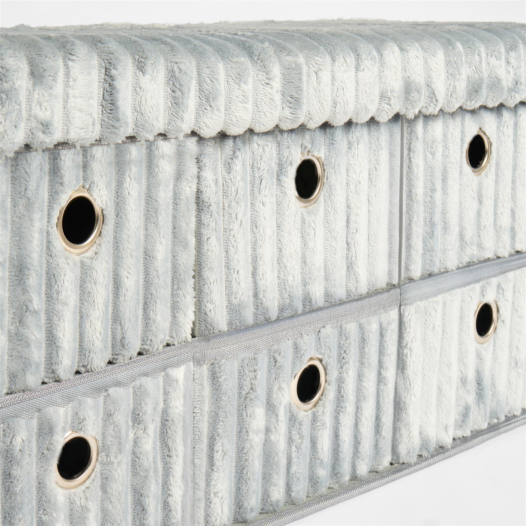 Storage Cube Unit 6 Draw Ottoman Space Saving Velvet Chest Shoe Boucle Organiser