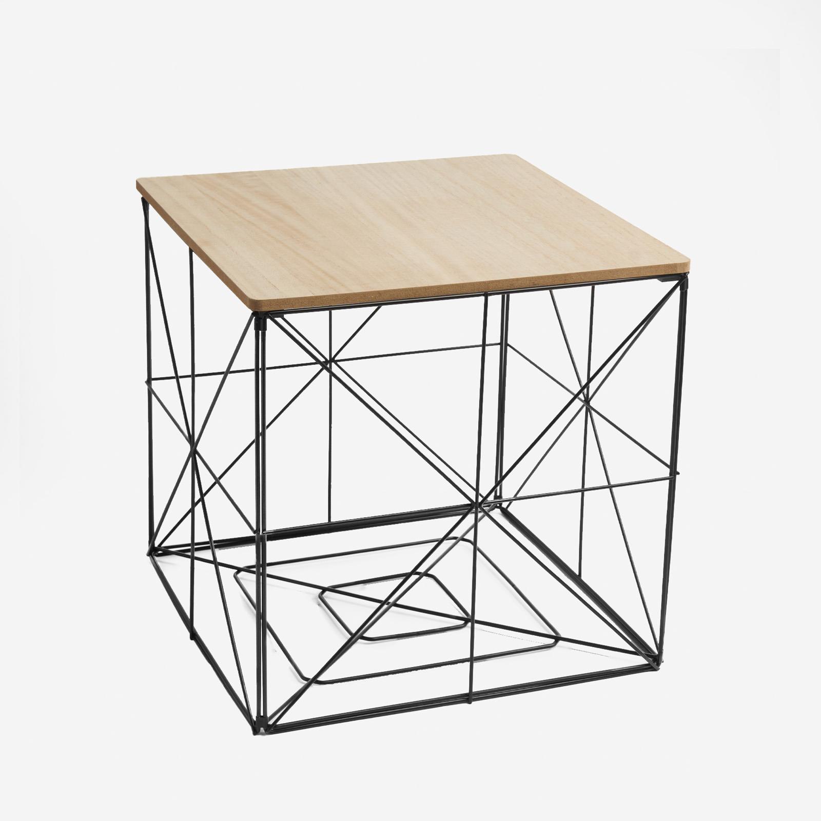 Cube Storage Basket Table Folding Wire Organiser Living Room Home Decor Bedroom