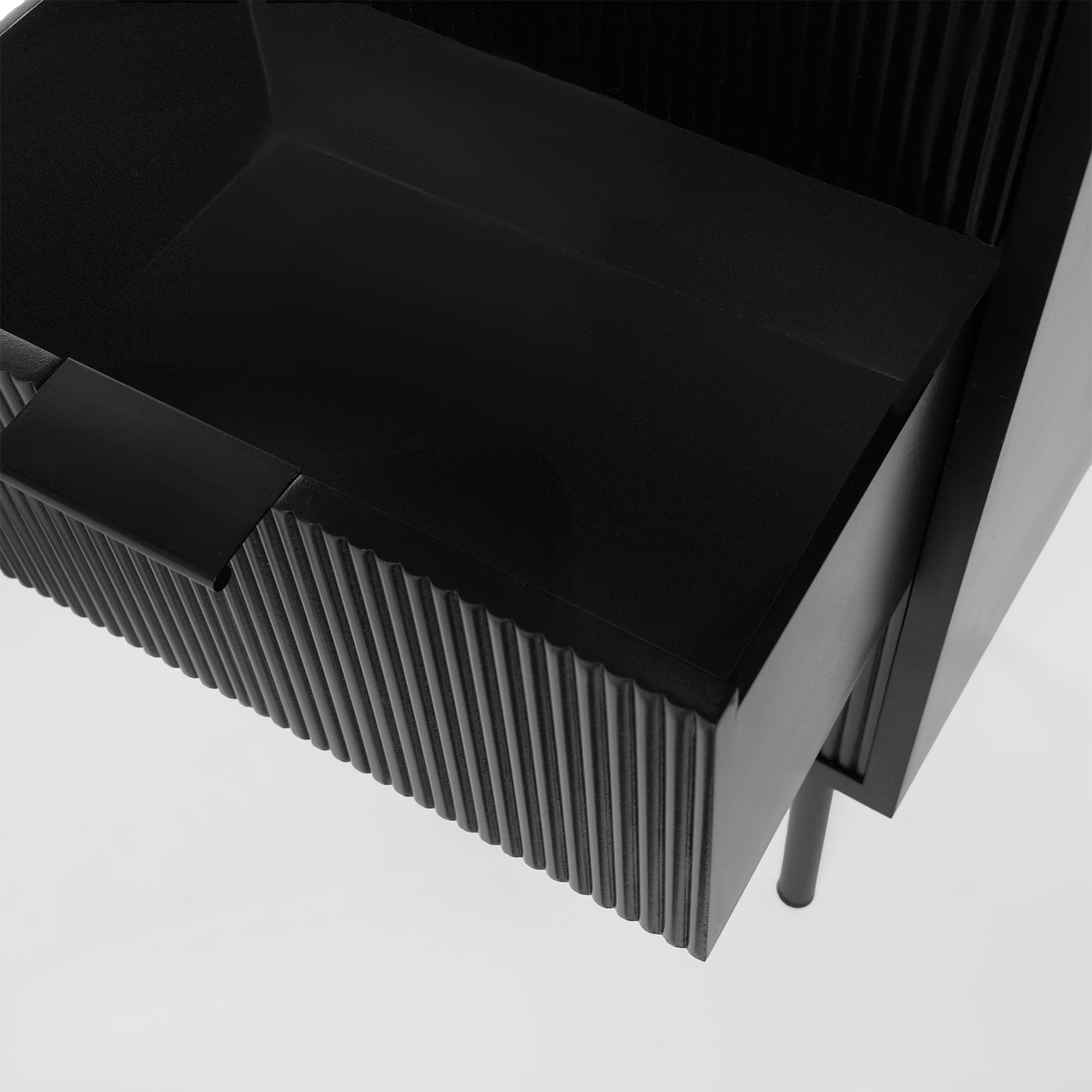 Ribbed Bedside Table Modern Bedroom 3/4 Draw Office Nightstand Living Room Unit - Picture 10 of 71