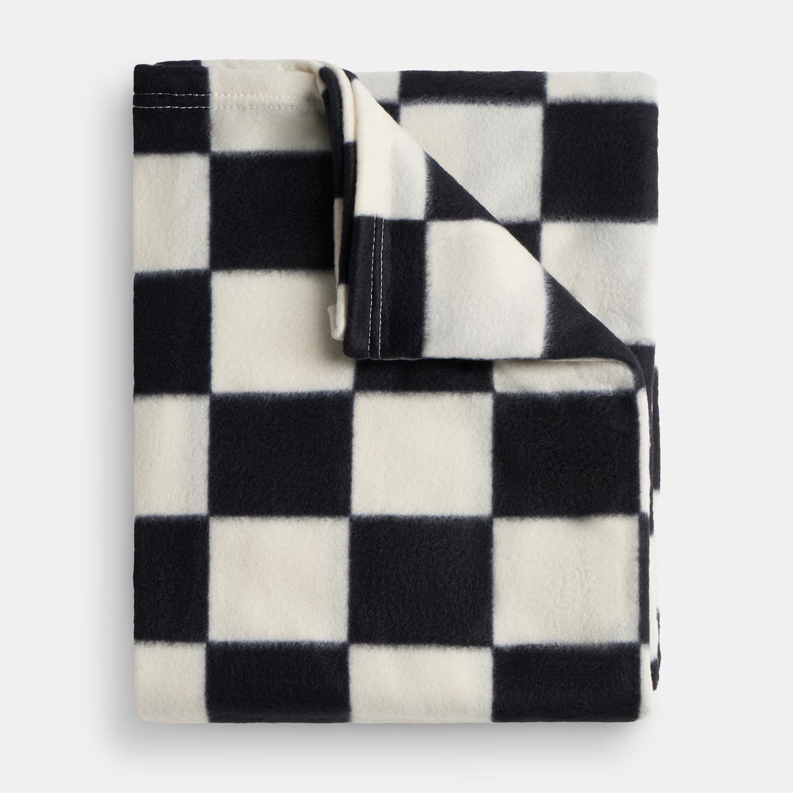 OHS Checkerboard Throw Soft Blanket Polar Fleece Lightweight Bedspread