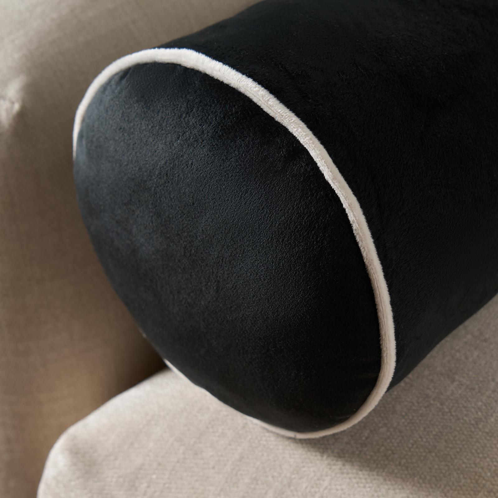 Bolster Cushion Matte Velvet Filled Bedroom Sofa Plump Decorative Scatter Pillow - Picture 4 of 25