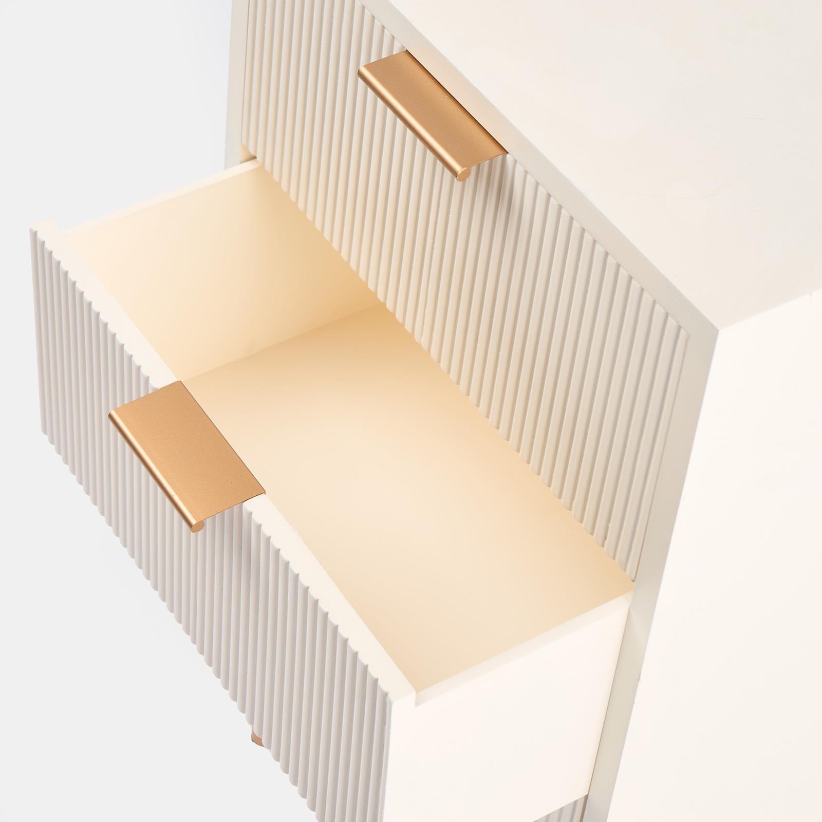 Ribbed Bedside Table Modern Bedroom 3/4 Draw Office Nightstand Living Room Unit - Picture 17 of 71