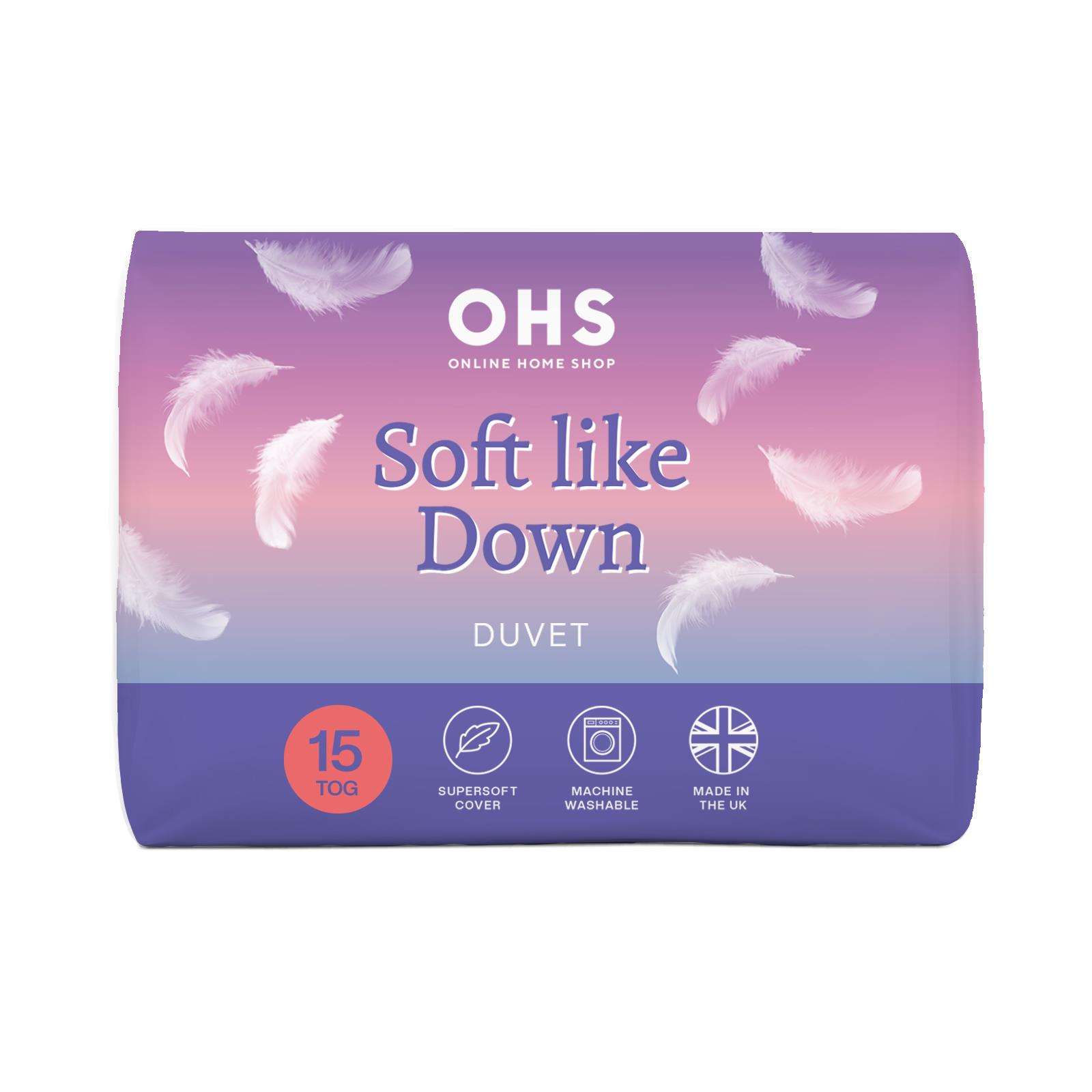 OHS Essentials Duvet Soft-Like-Down Quilt Filled Bedding 4.5/10.5/13.5/15 TOG